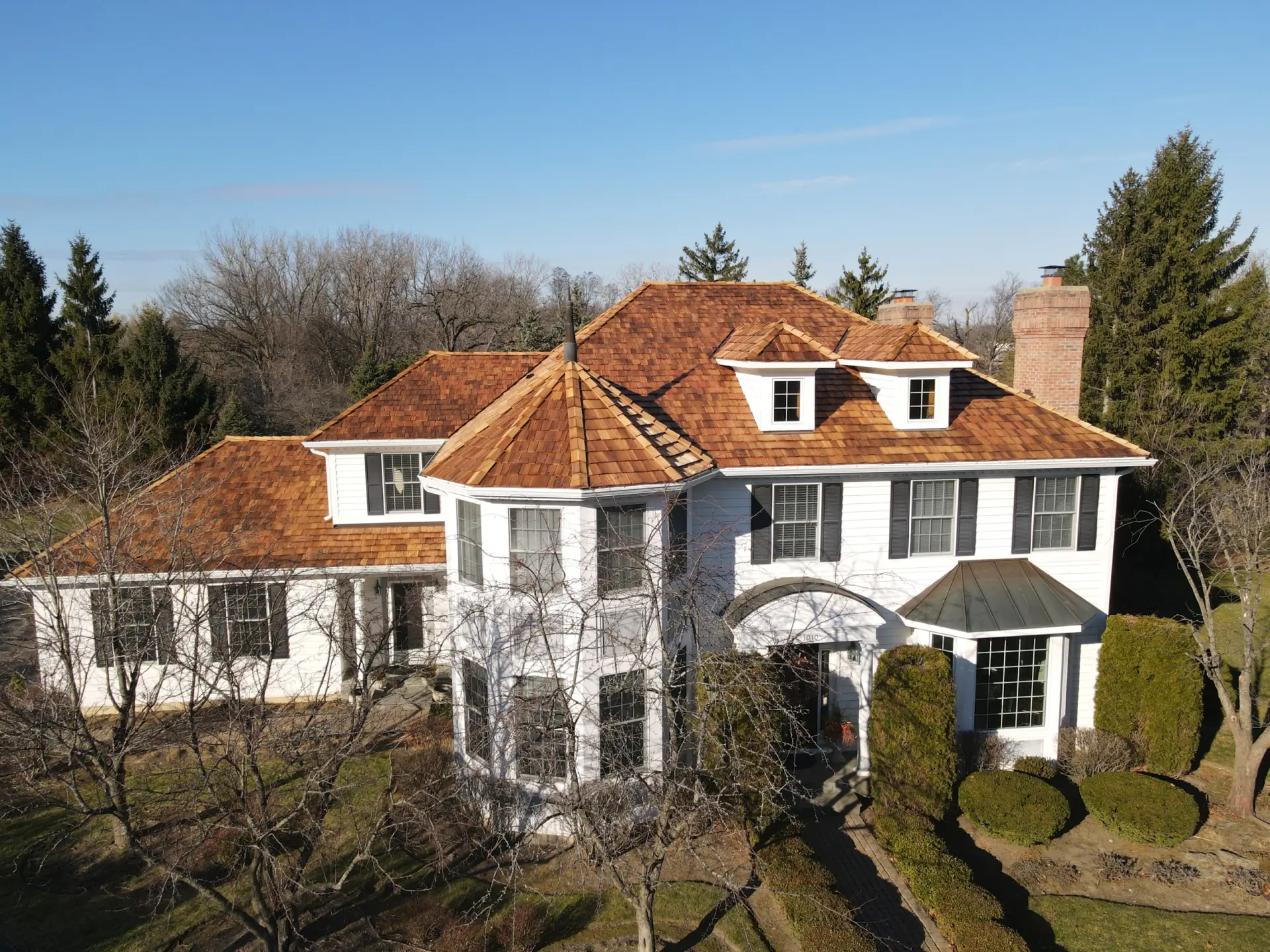 Bubble skylights on brown roof