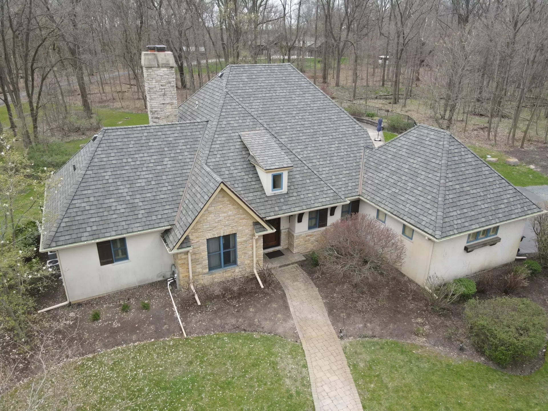 Bubble skylights on brown roof