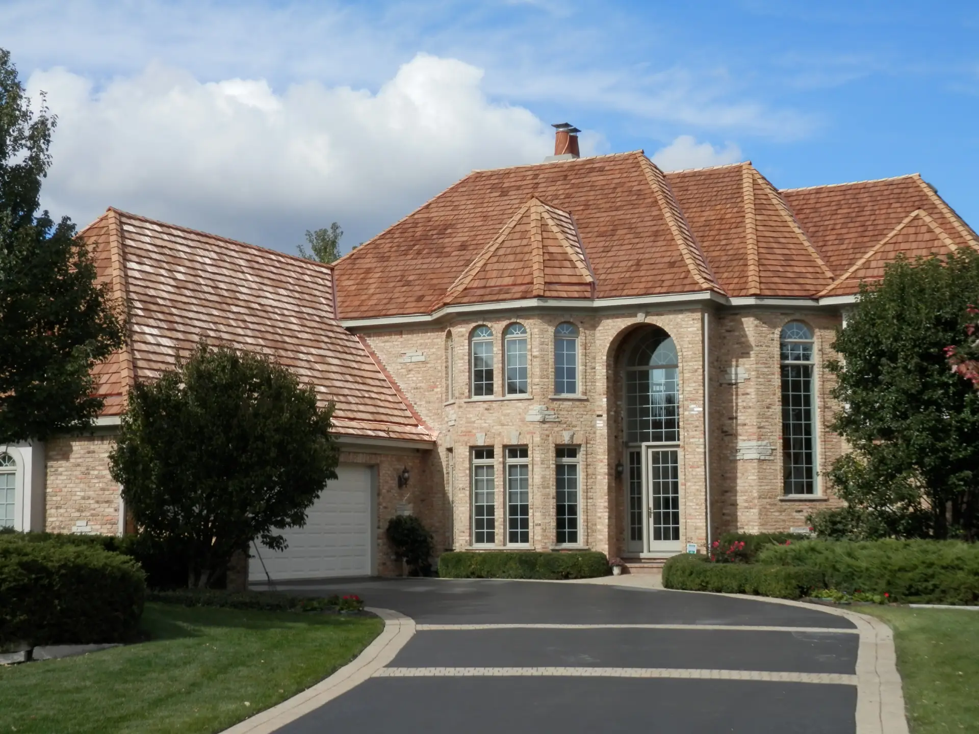 Bubble skylights on brown roof