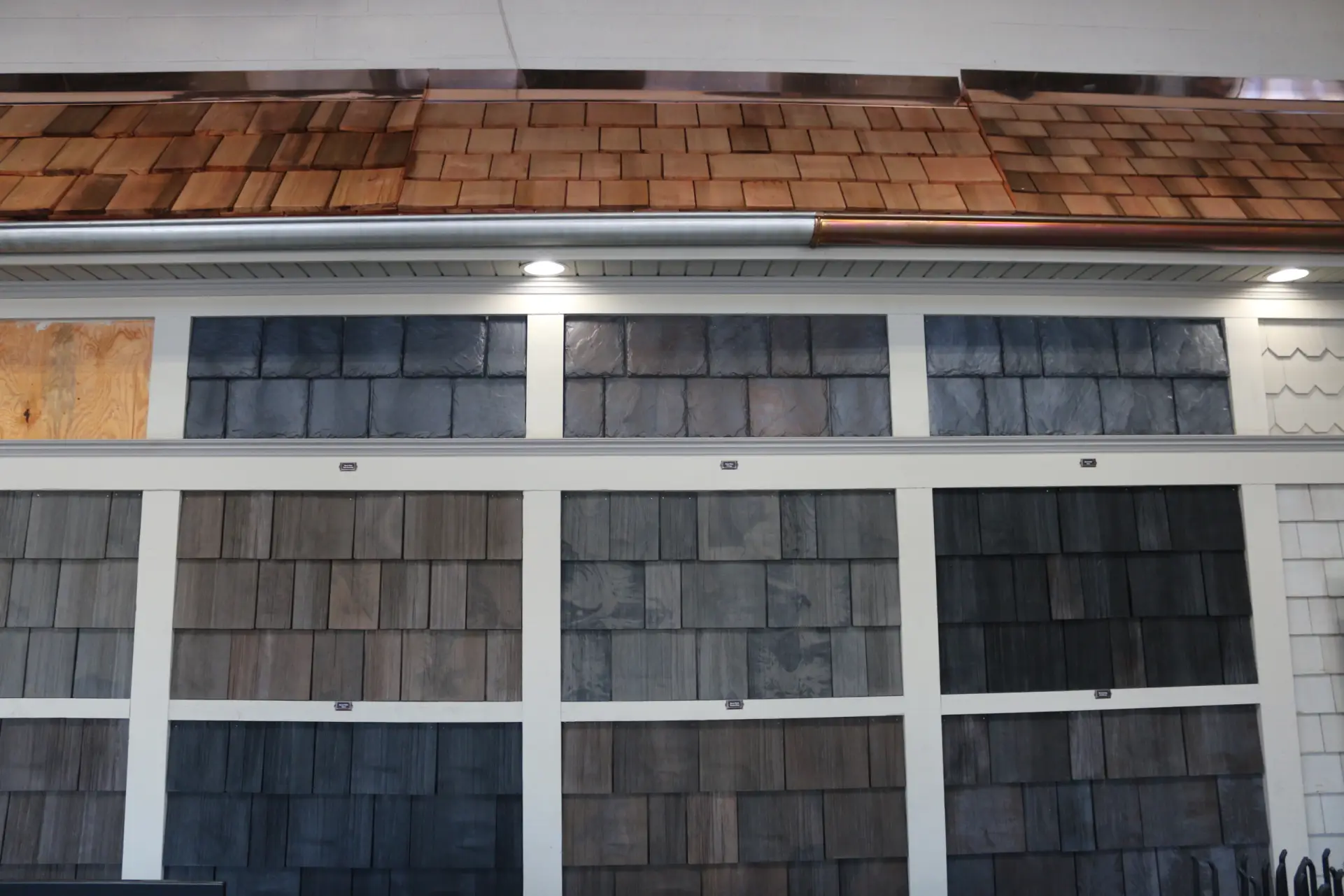 Bubble skylights on brown roof