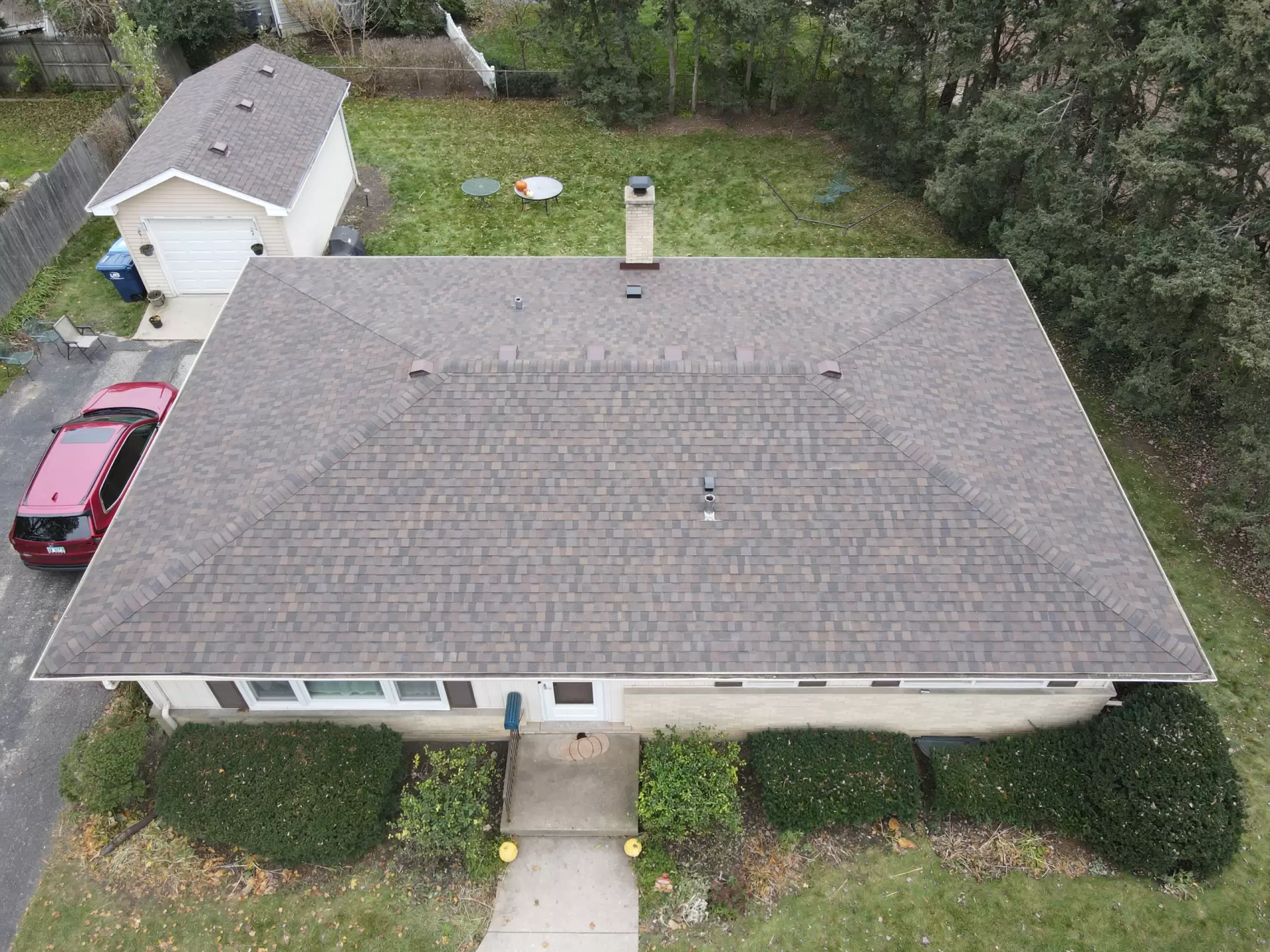 Bubble skylights on brown roof