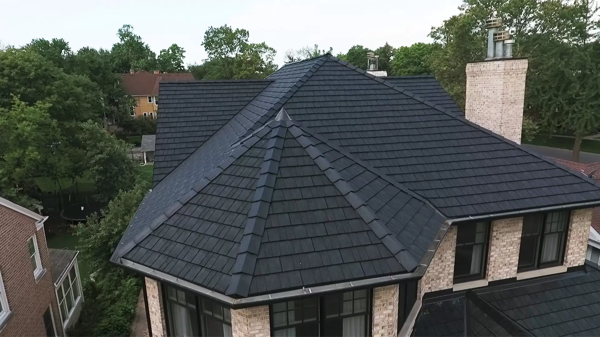 Bubble skylights on brown roof