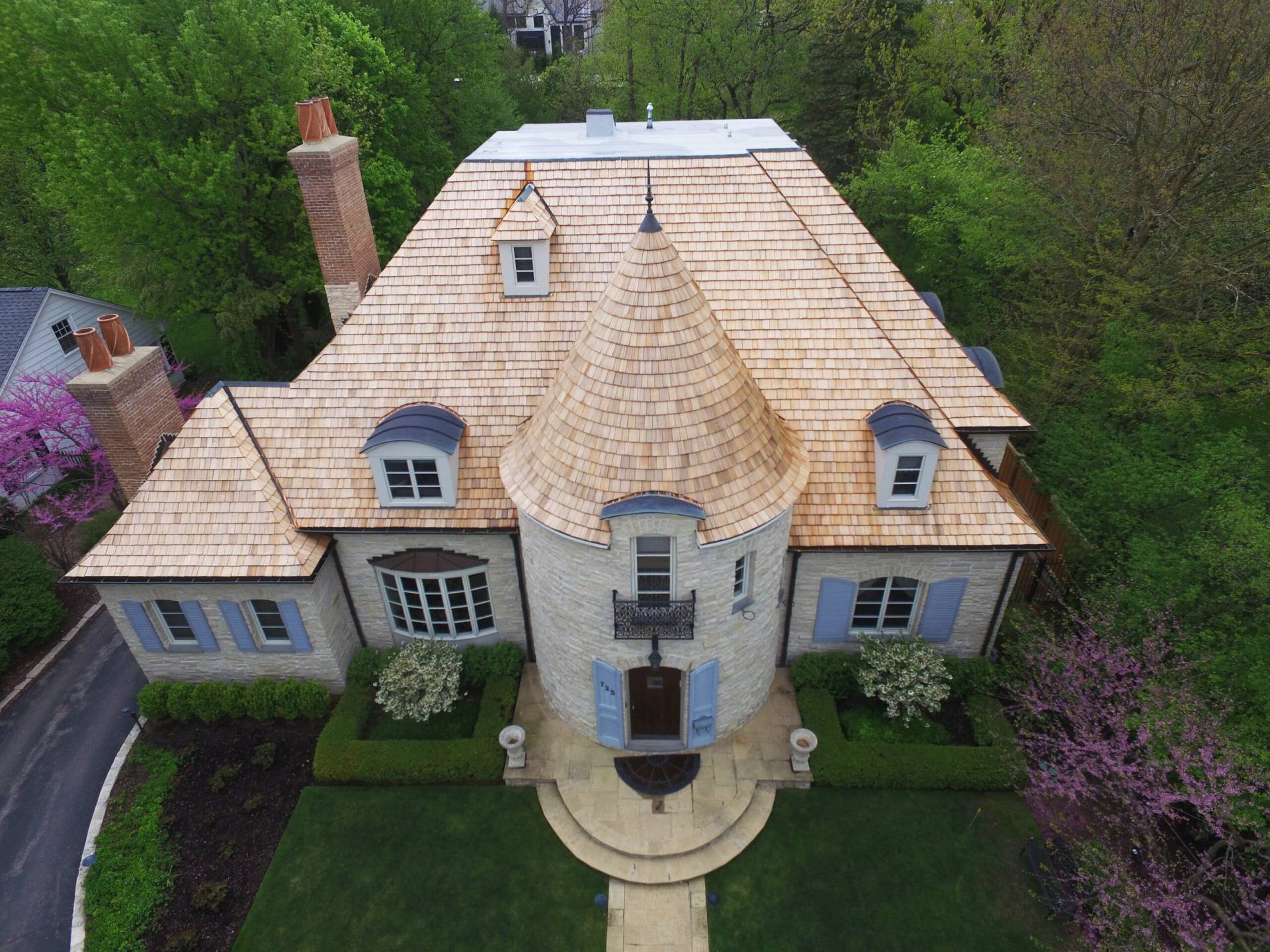 Bubble skylights on brown roof