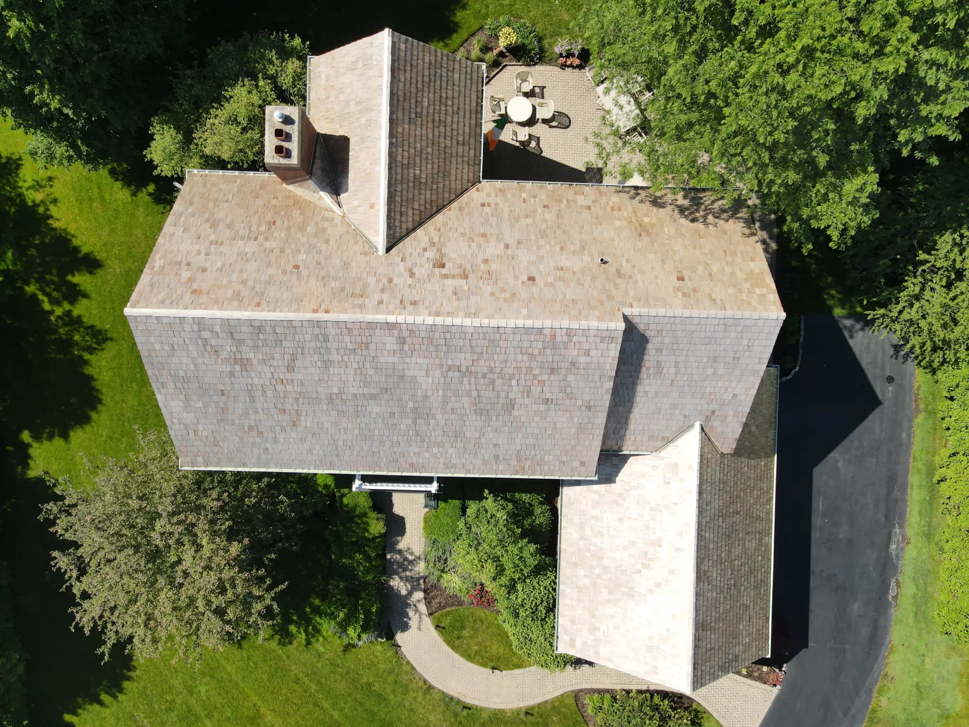 Bubble skylights on brown roof
