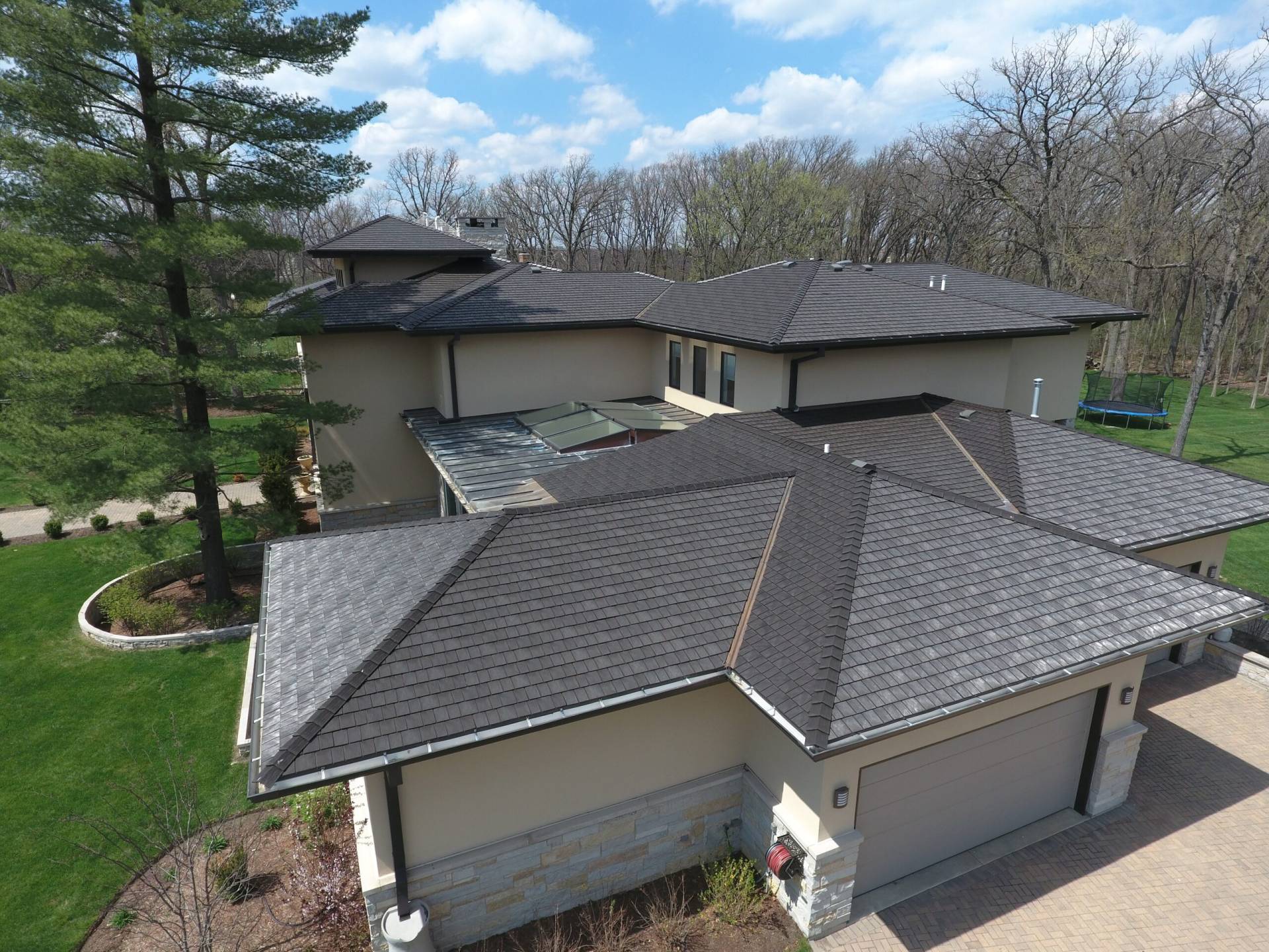 Bubble skylights on brown roof