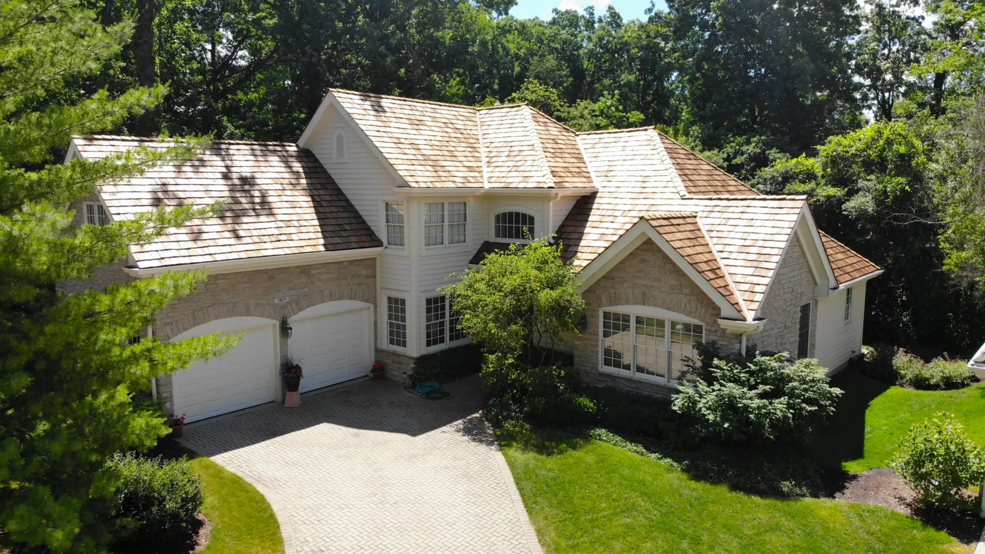 Bubble skylights on brown roof