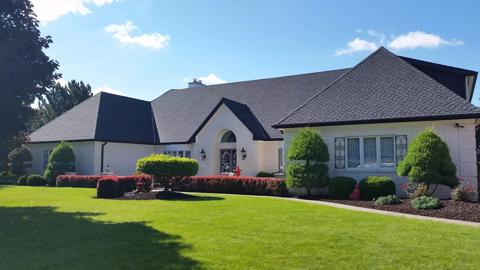 Bubble skylights on brown roof