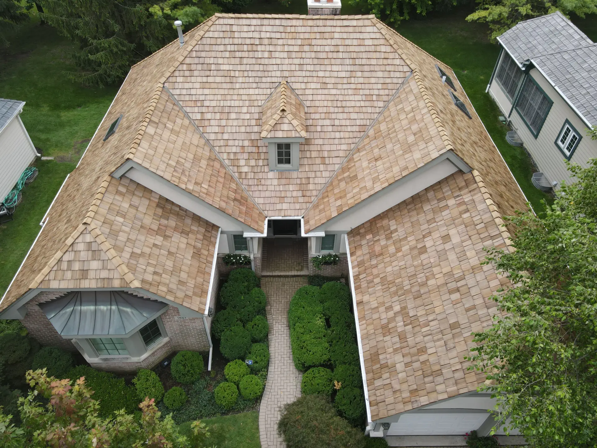 Bubble skylights on brown roof