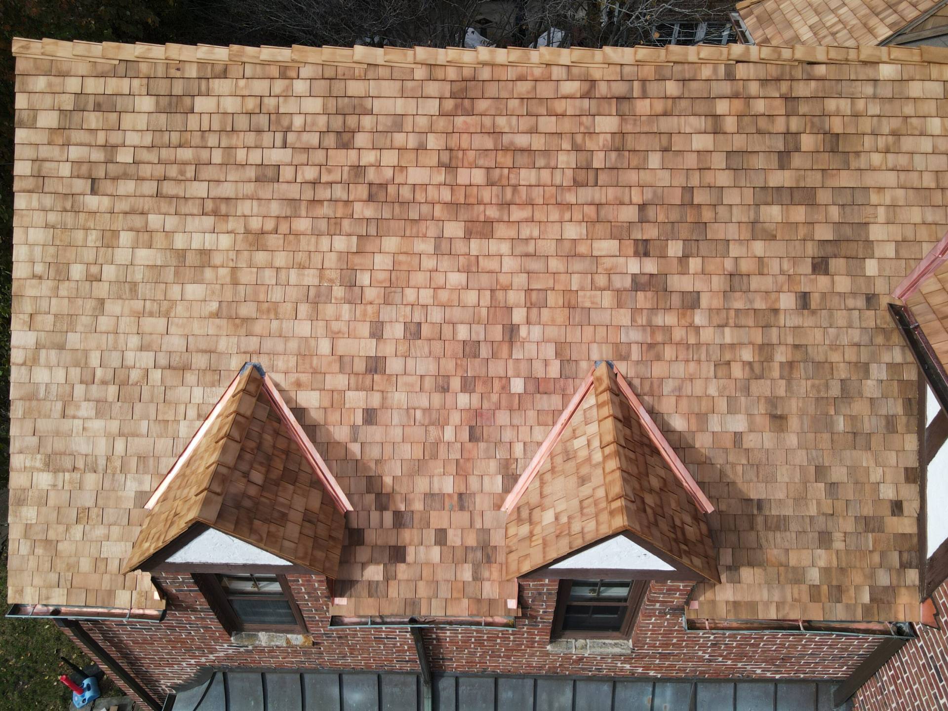 Bubble skylights on brown roof