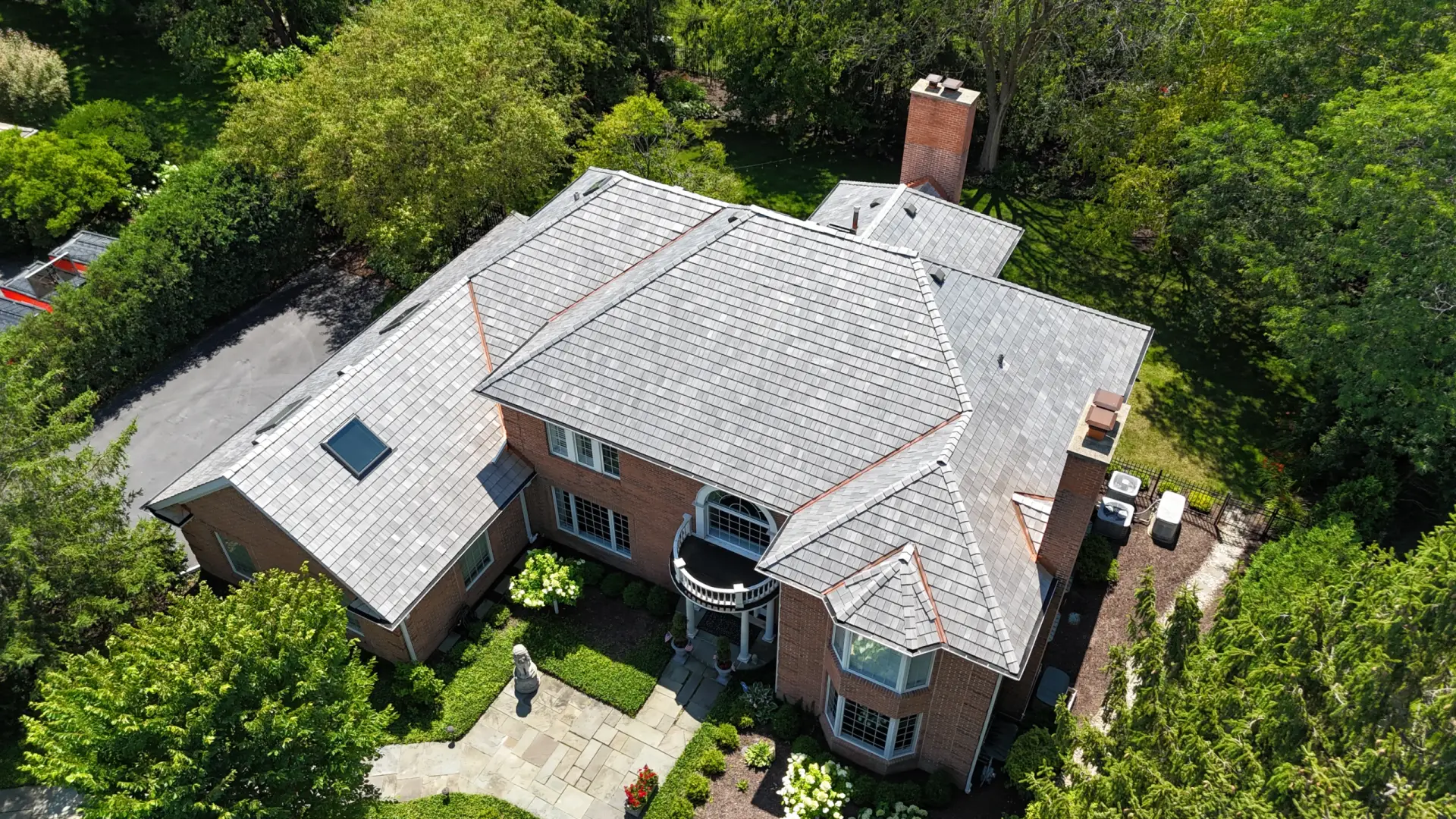 Bubble skylights on brown roof