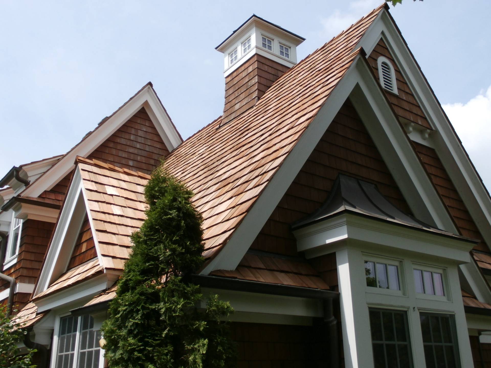 Bubble skylights on brown roof