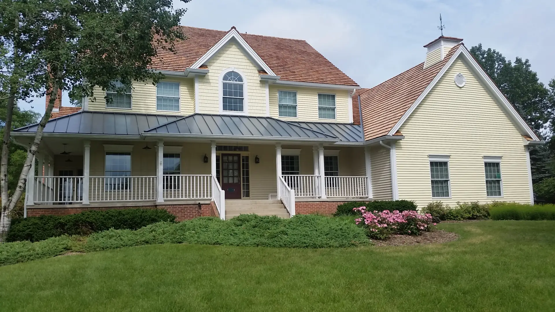 Bubble skylights on brown roof