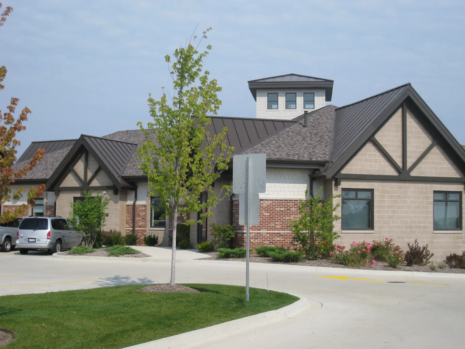 Bubble skylights on brown roof