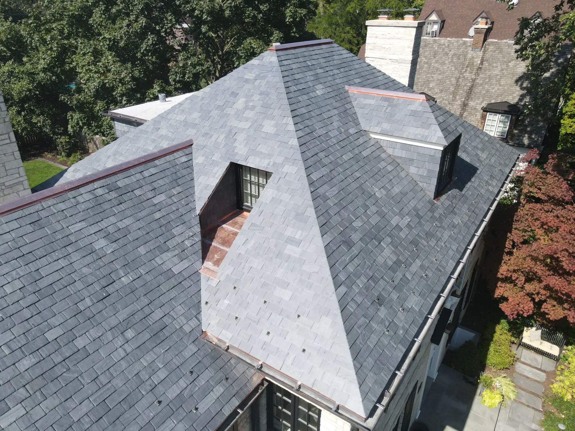 Bubble skylights on brown roof