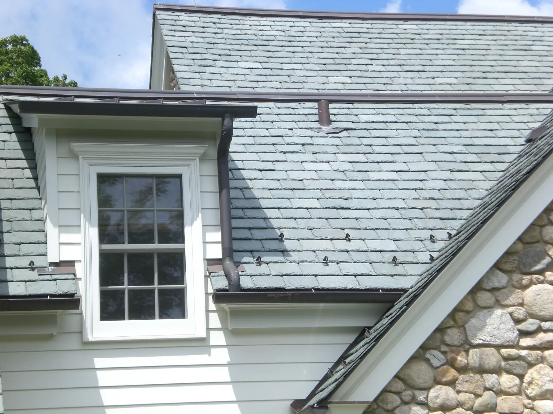 Bubble skylights on brown roof