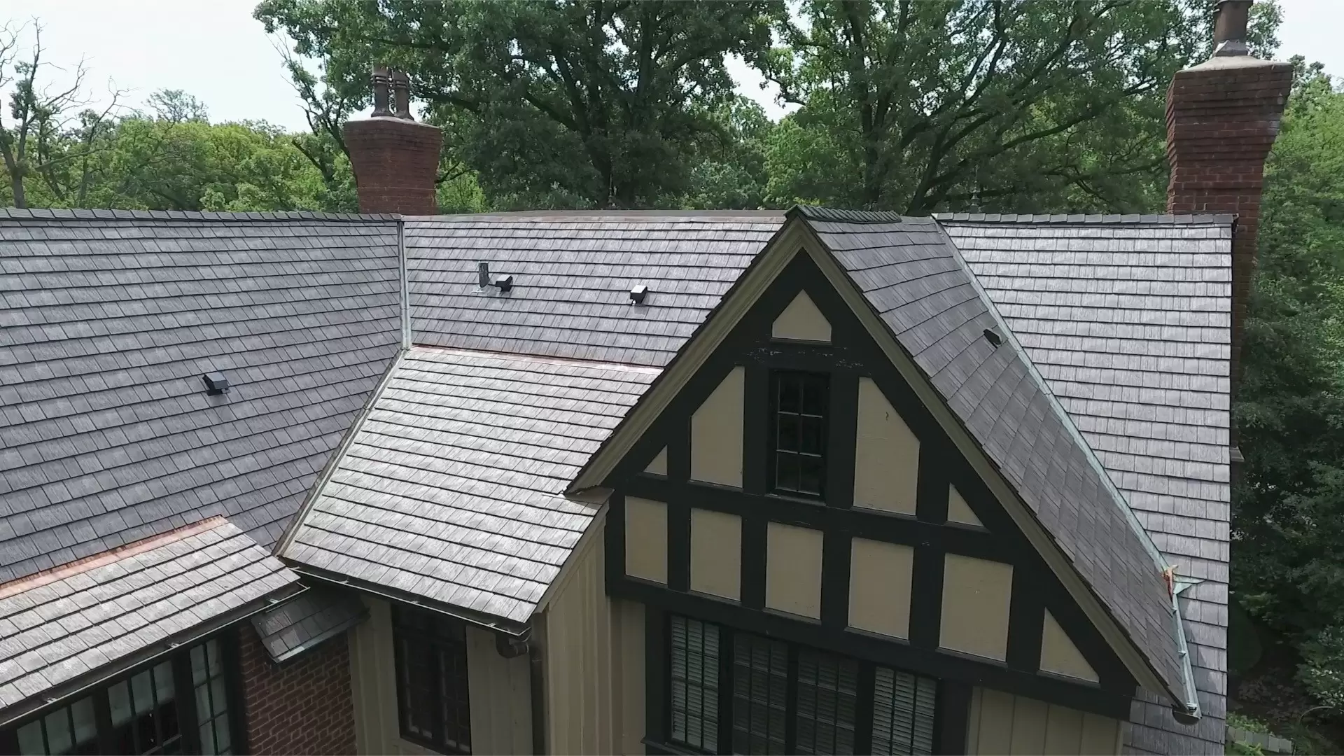 Bubble skylights on brown roof