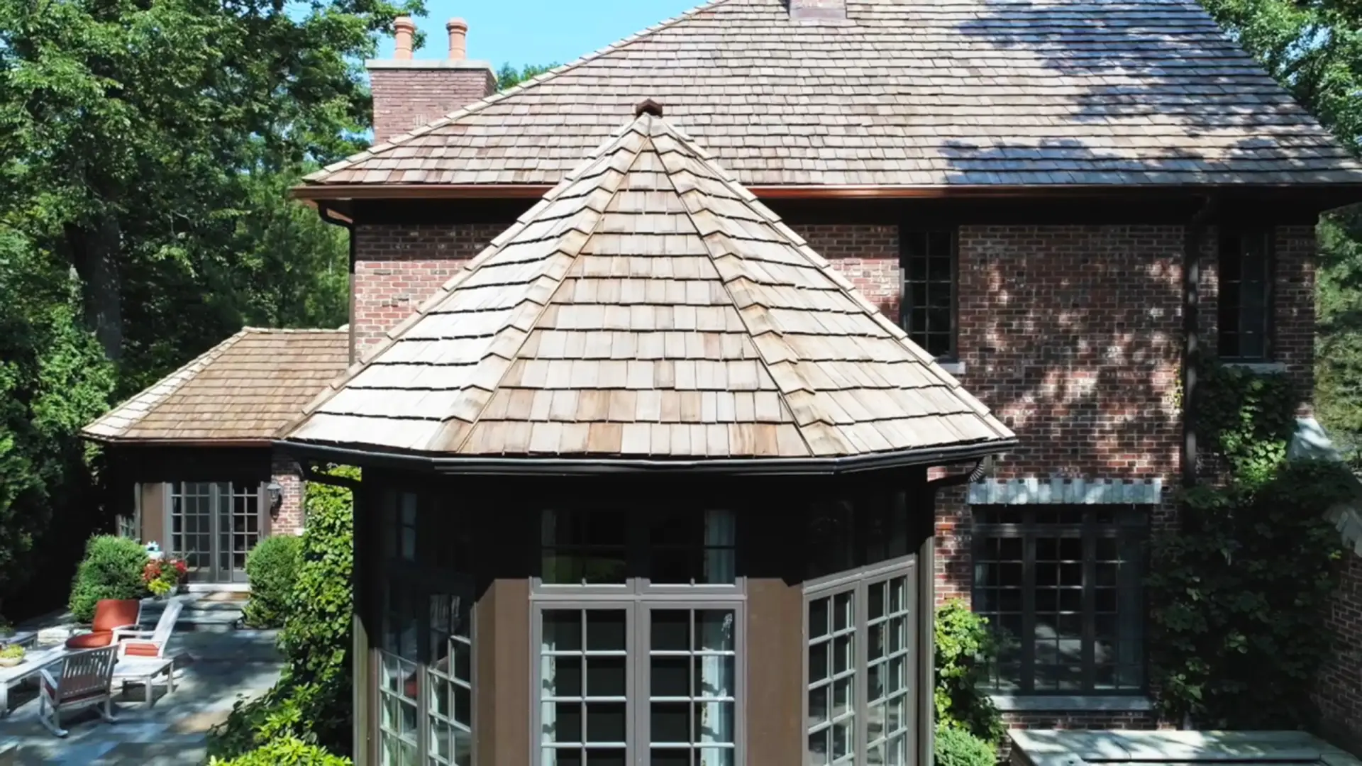 Bubble skylights on brown roof