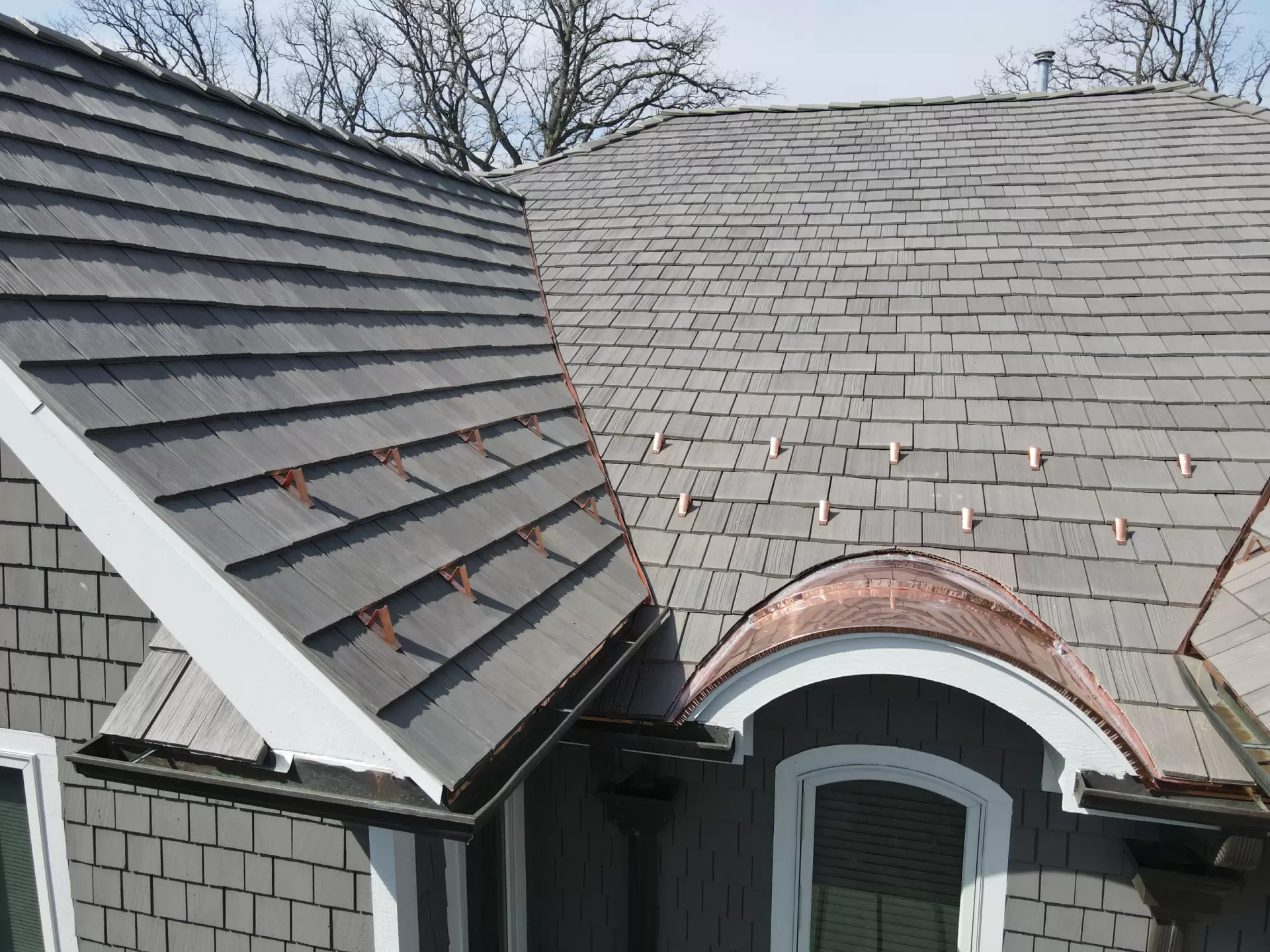 Large grid skylight over pool