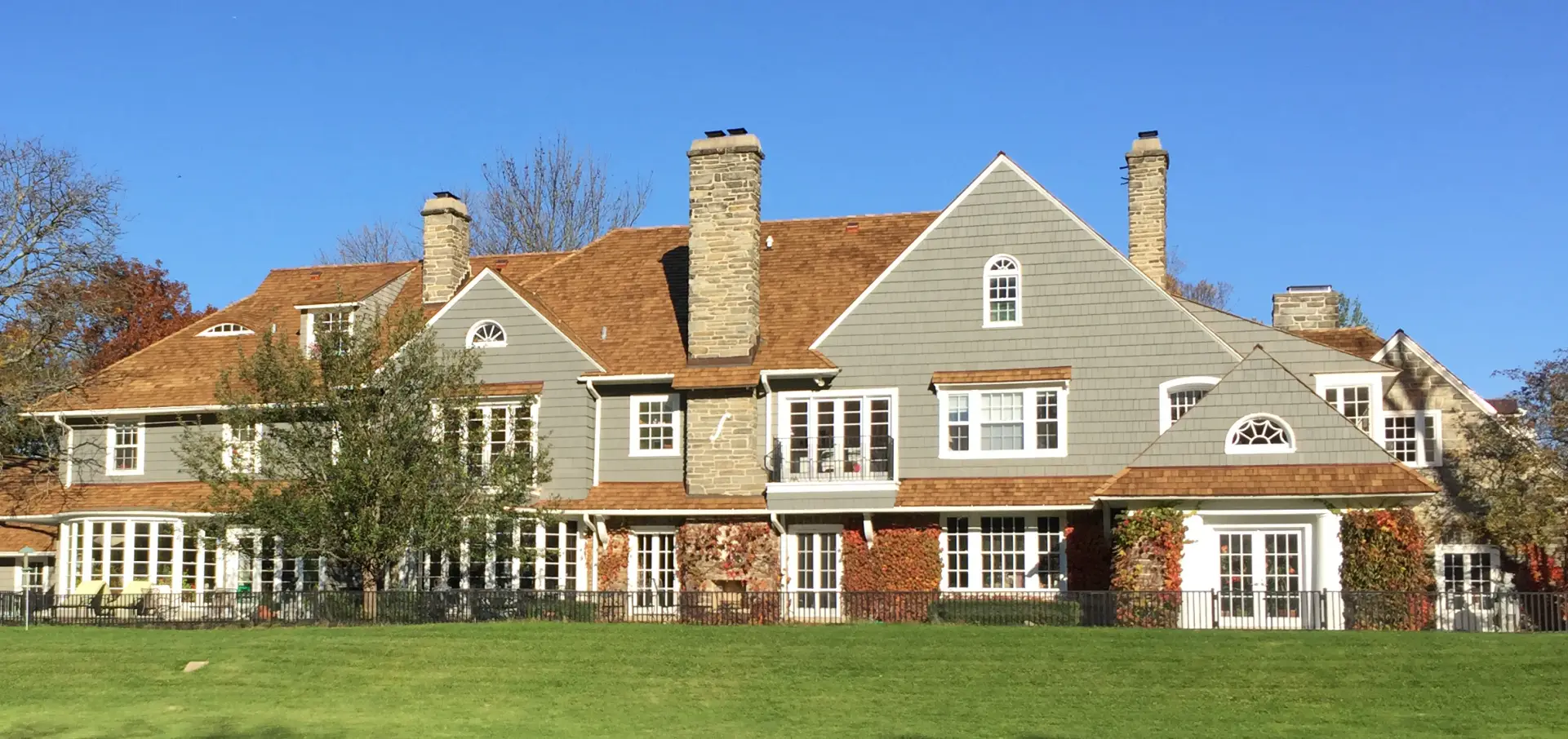 Bubble skylights on brown roof