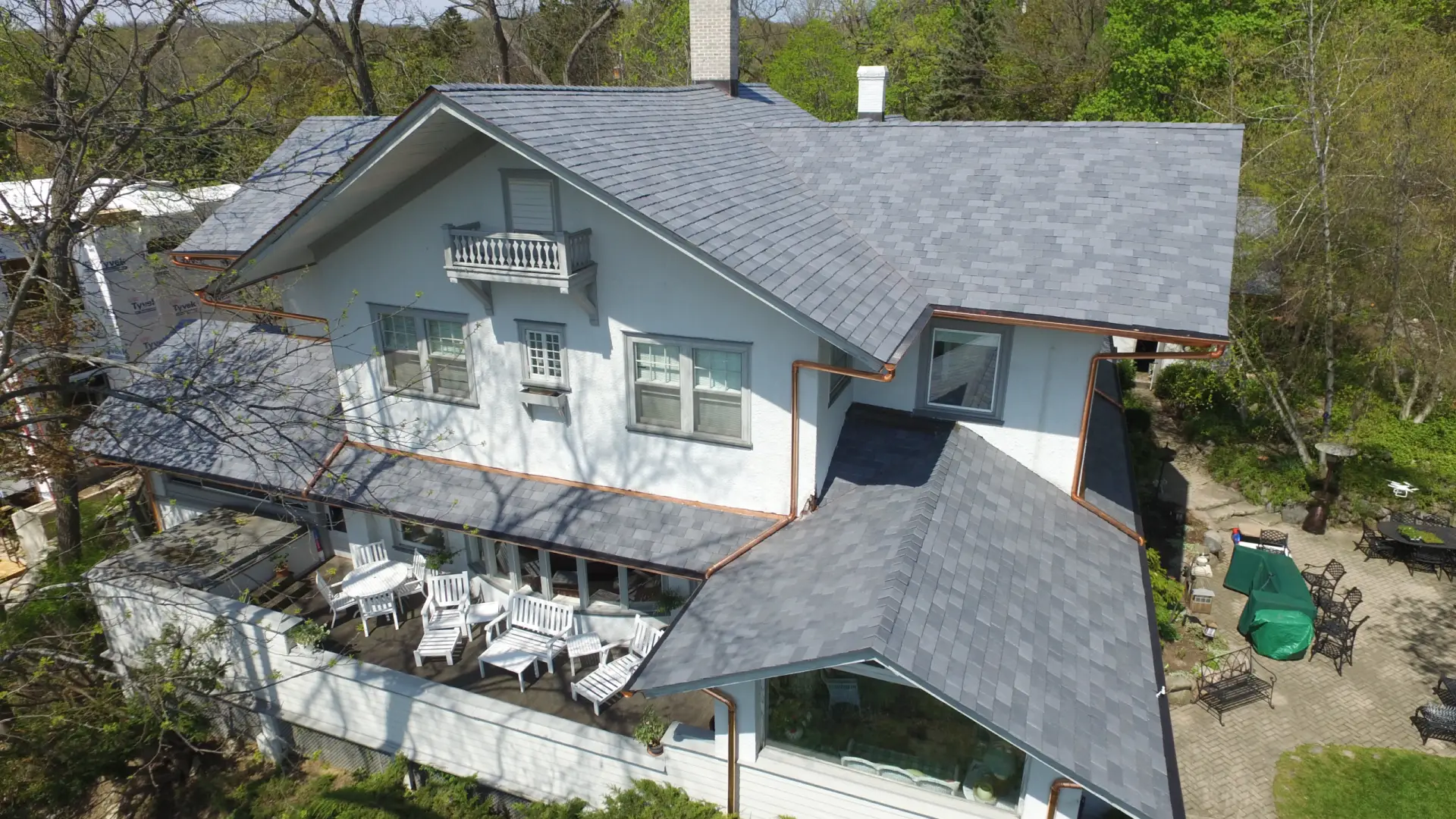 Bubble skylights on brown roof