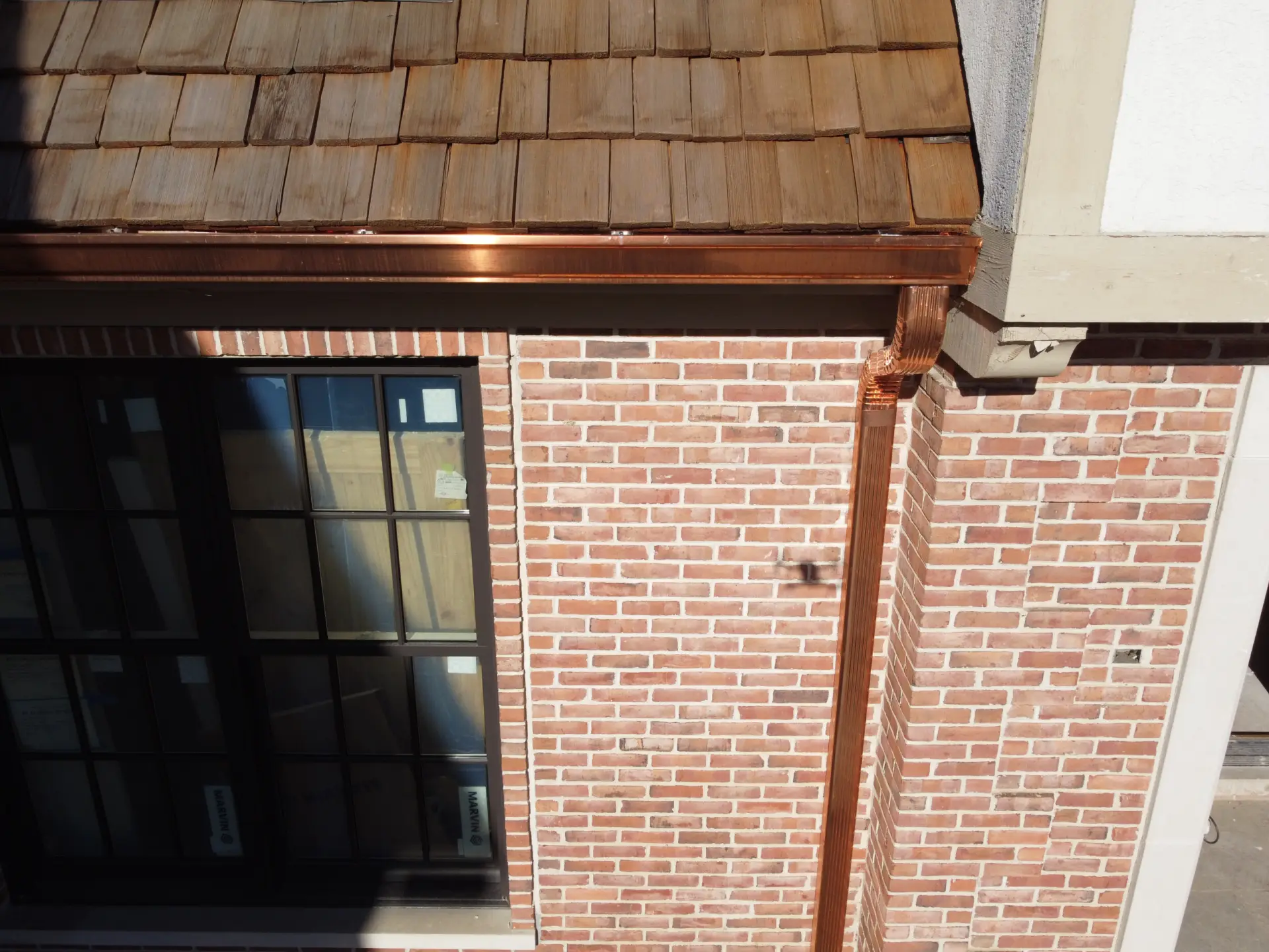 Bubble skylights on brown roof