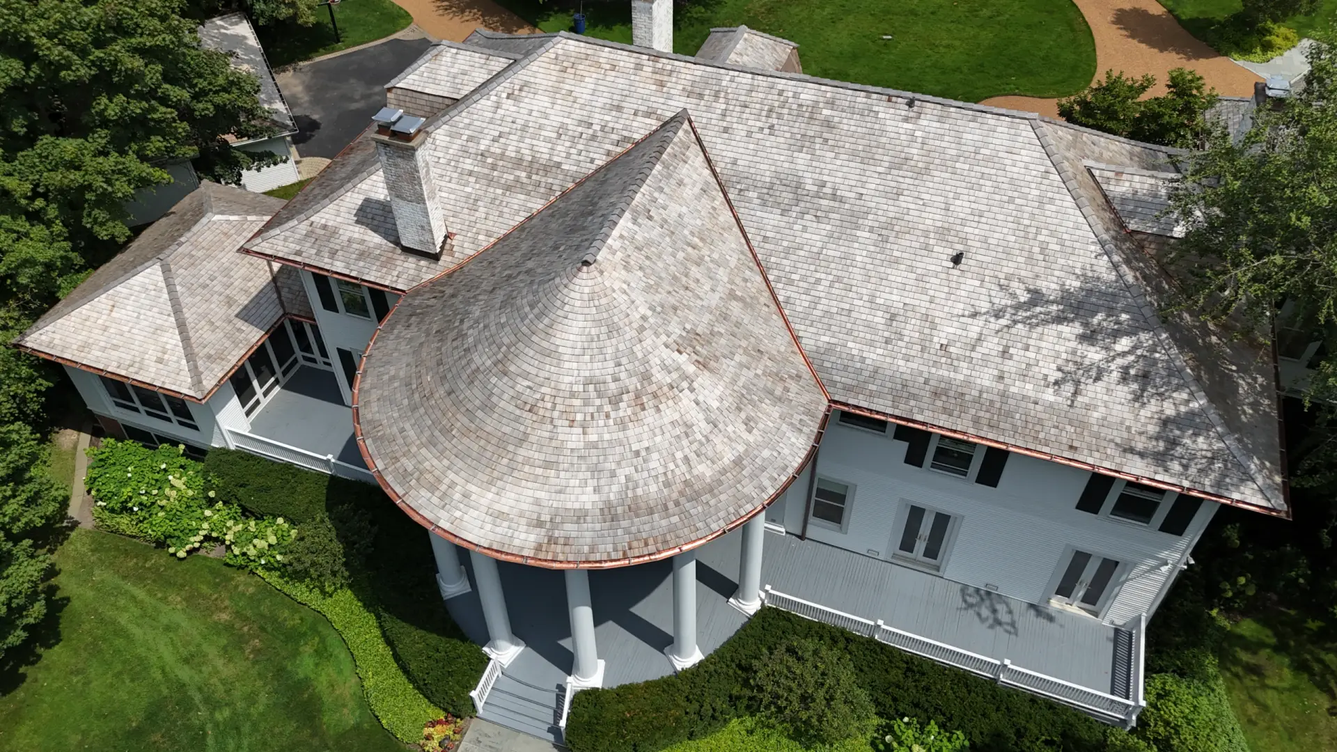 Bubble skylights on brown roof