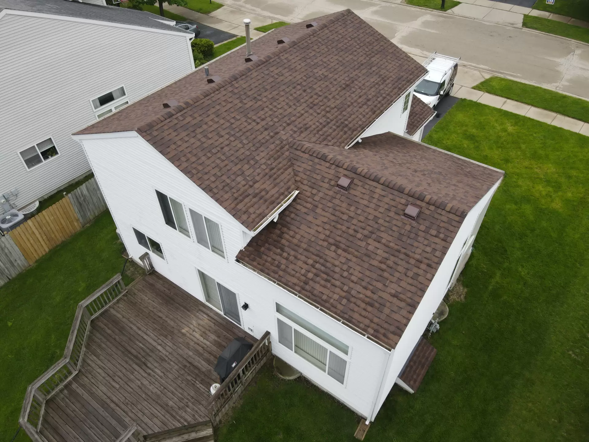 Bubble skylights on brown roof