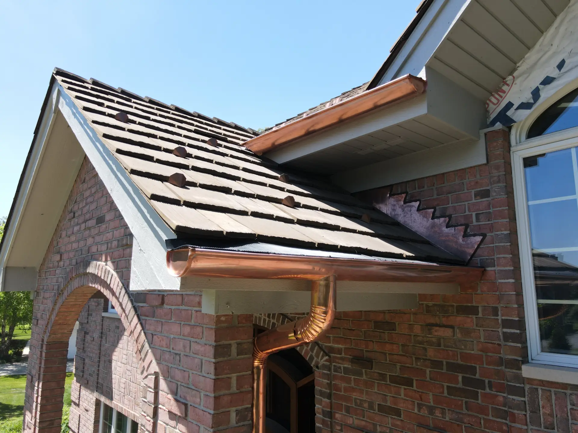 Bubble skylights on brown roof