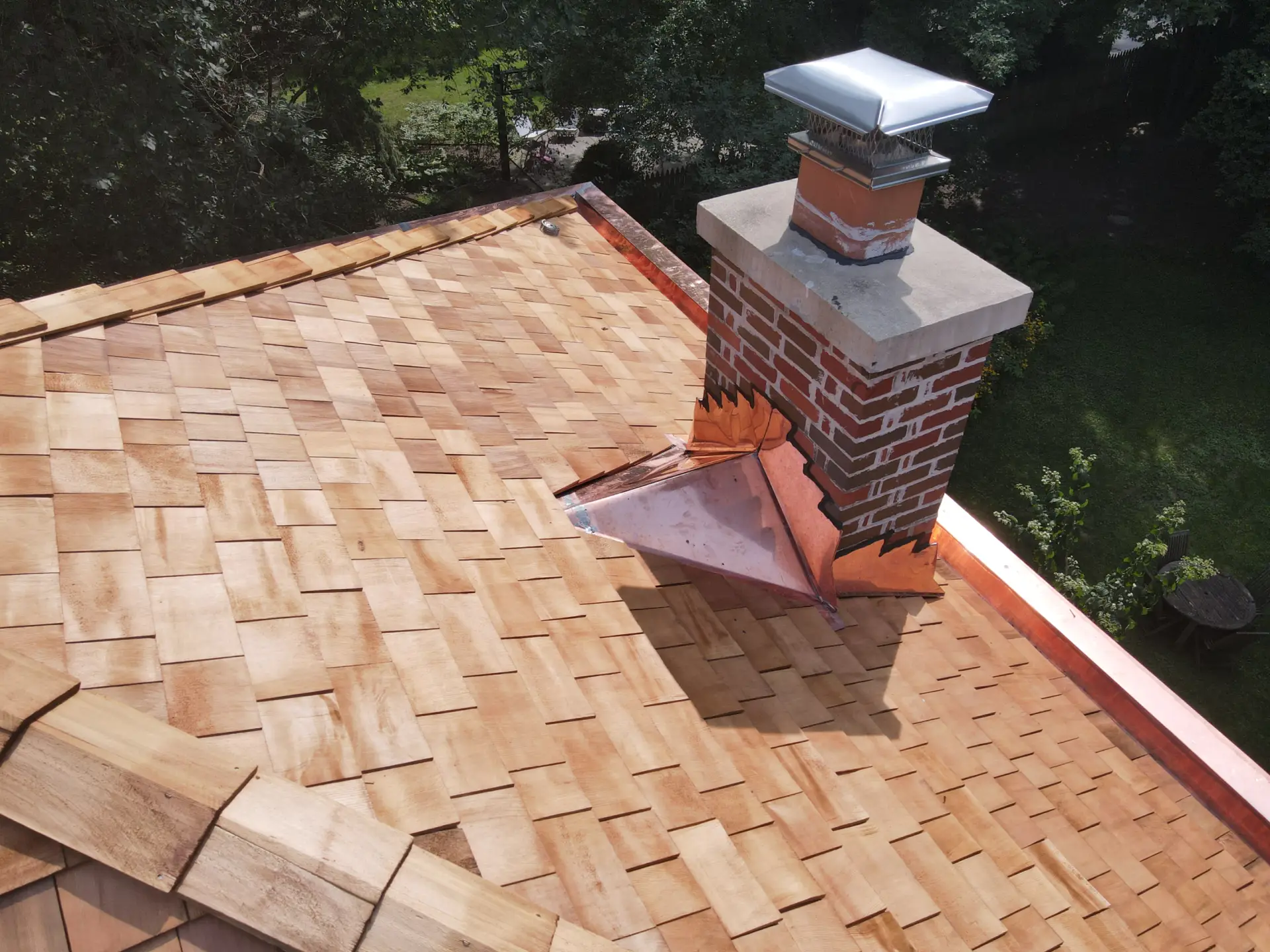 Bubble skylights on brown roof
