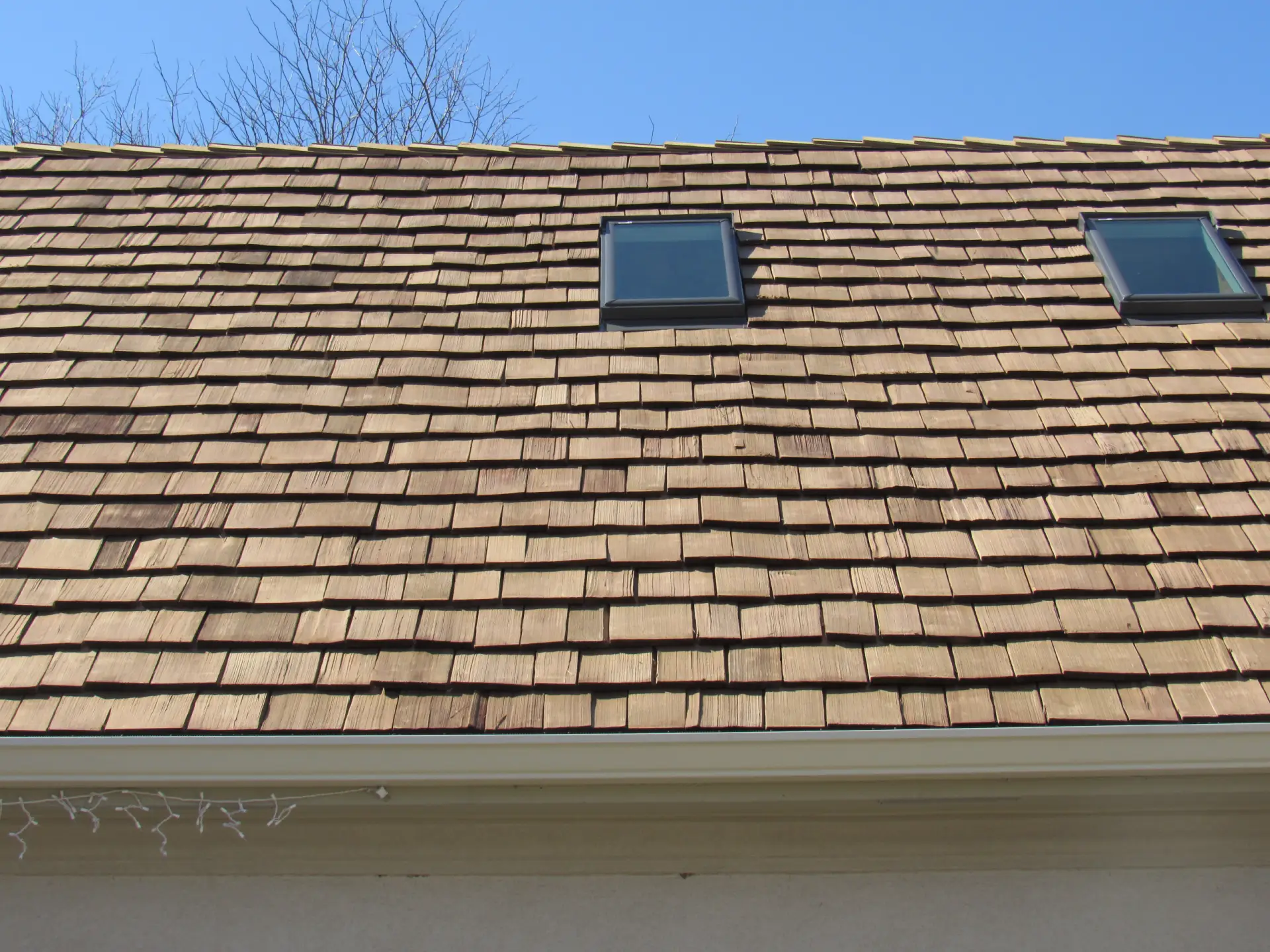 Bubble skylights on brown roof