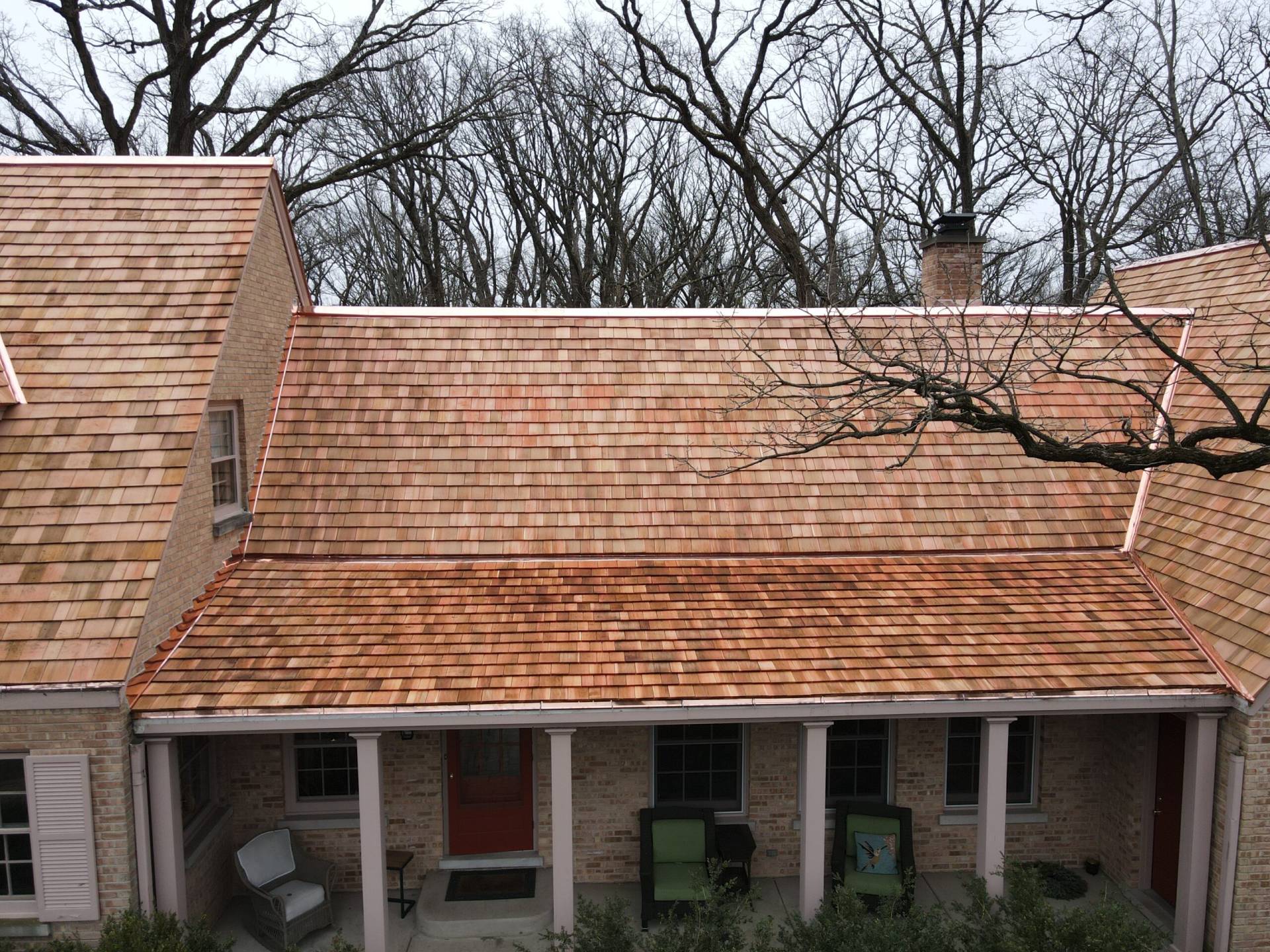 Bubble skylights on brown roof