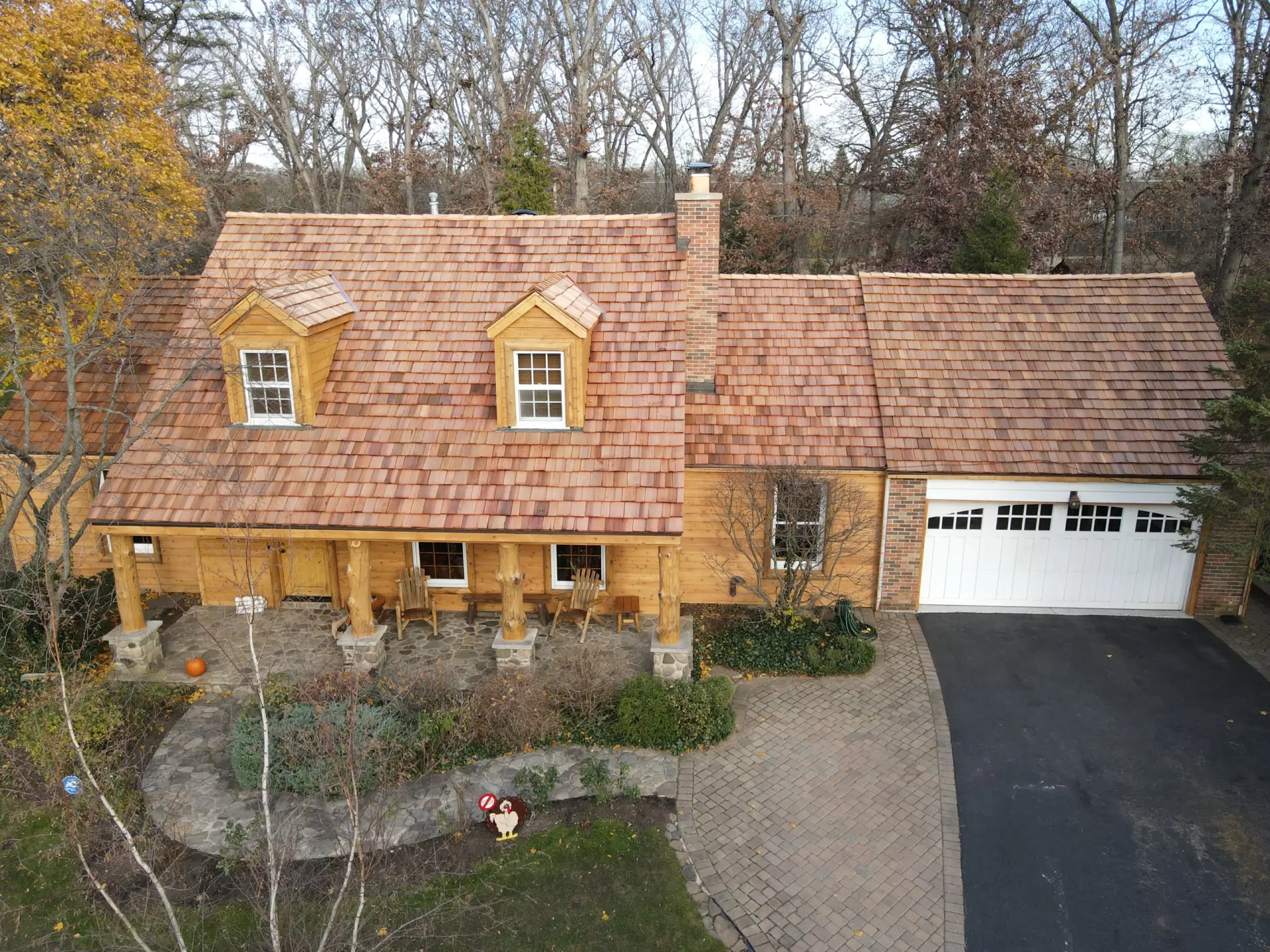 Bubble skylights on brown roof