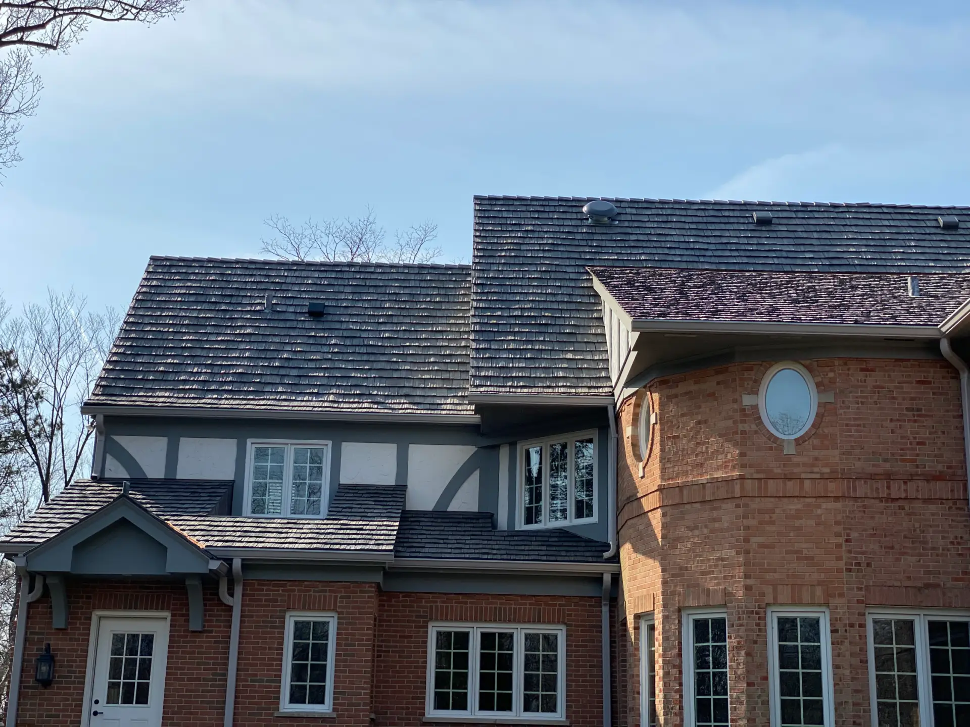 Bubble skylights on brown roof