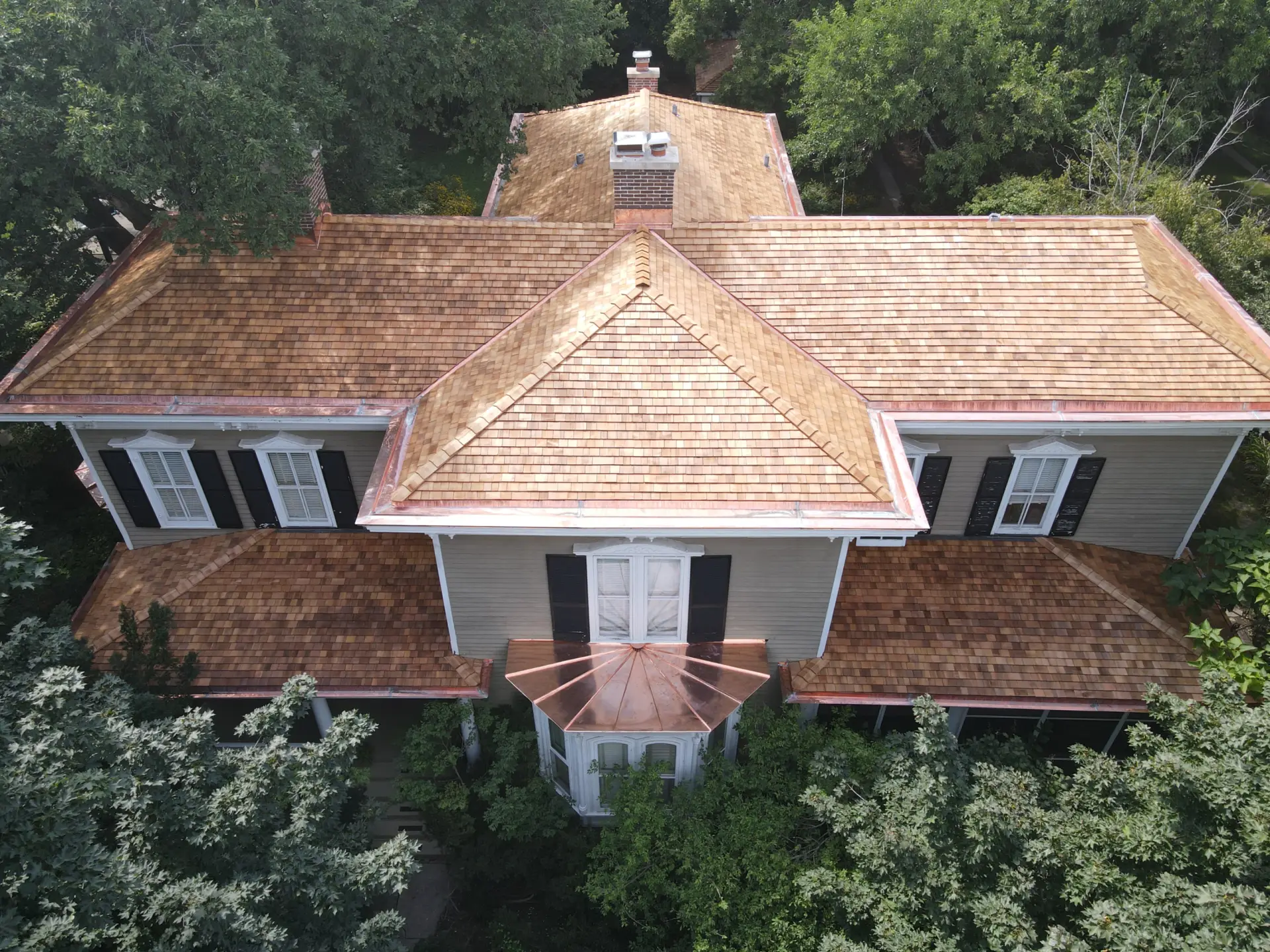 Bubble skylights on brown roof