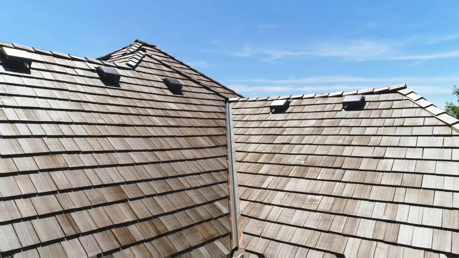 Bubble skylights on brown roof