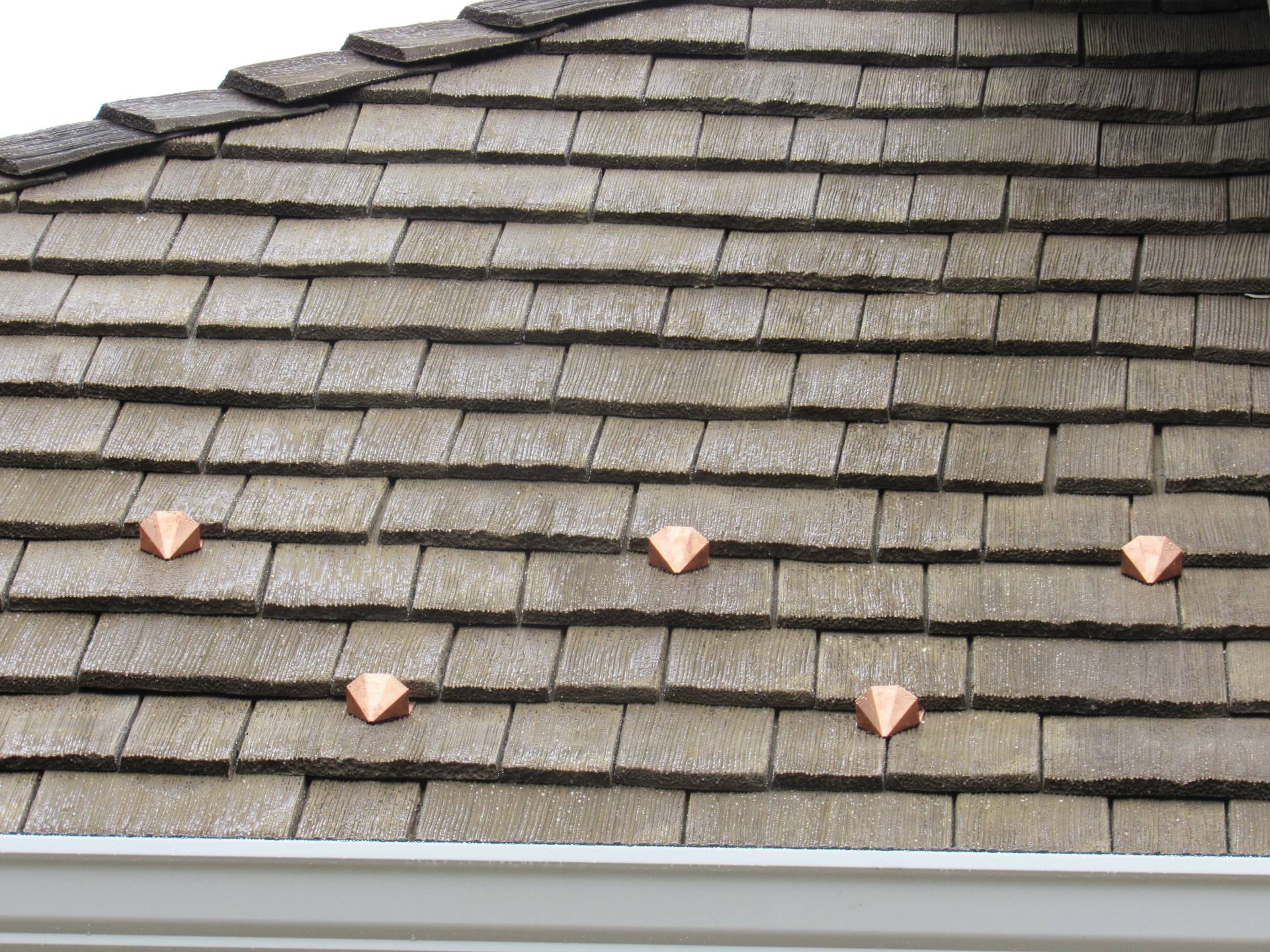 Bubble skylights on brown roof