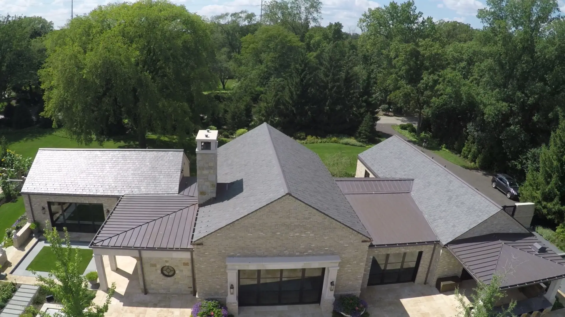 Bubble skylights on brown roof