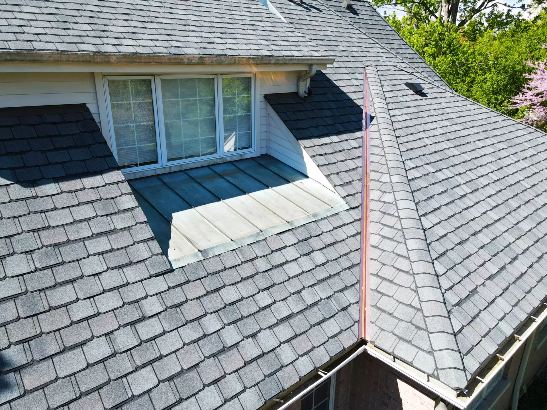 Bubble skylights on brown roof