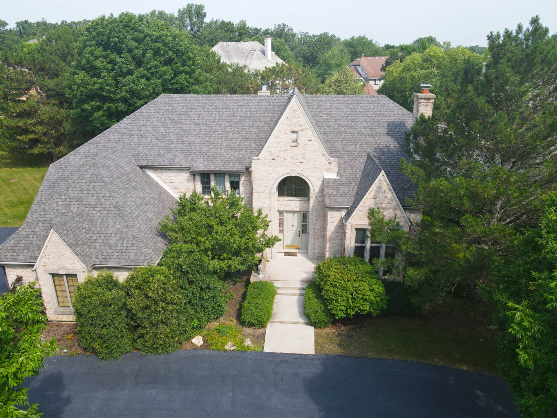 Bubble skylights on brown roof