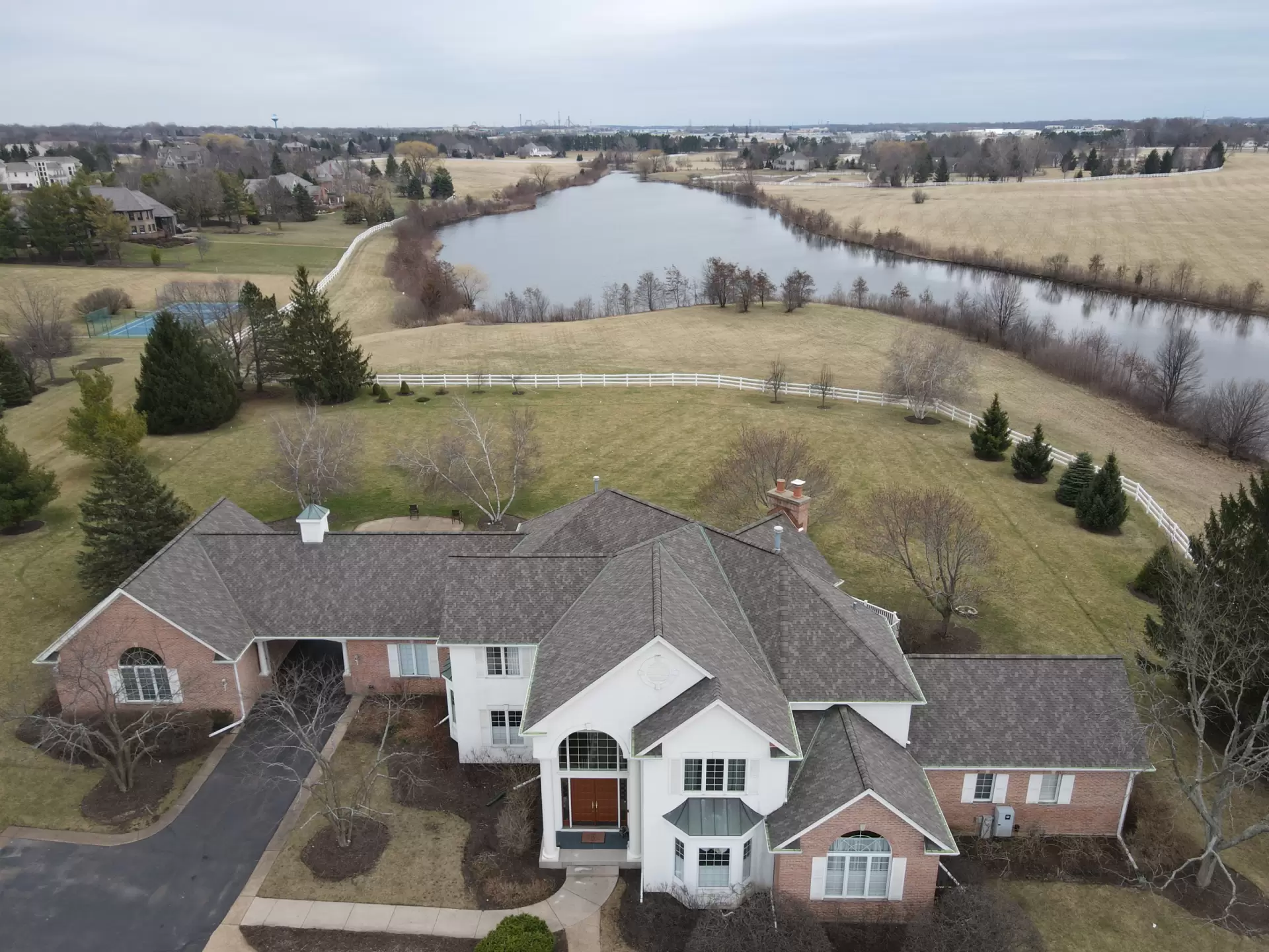Bubble skylights on brown roof