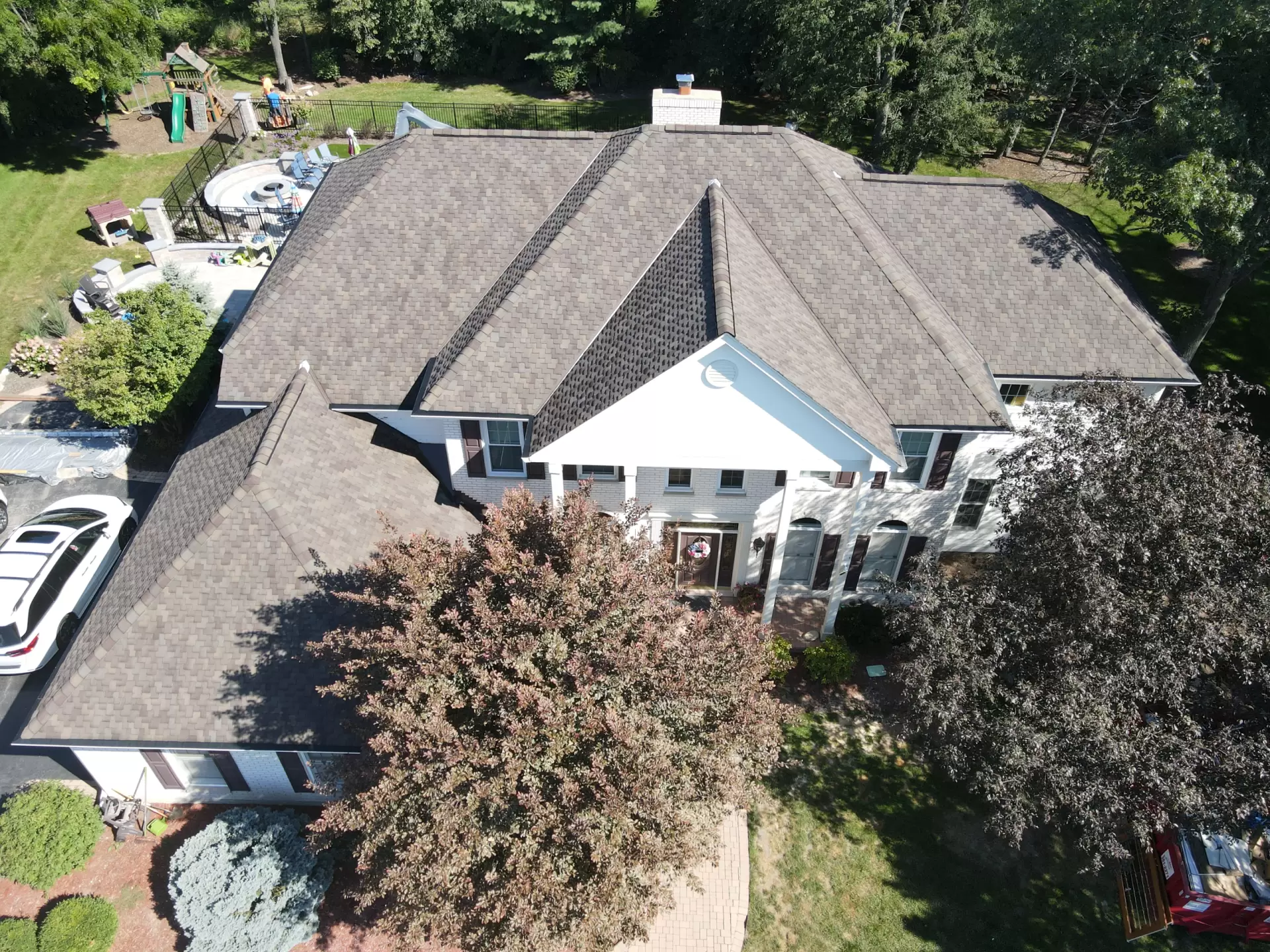 Bubble skylights on brown roof