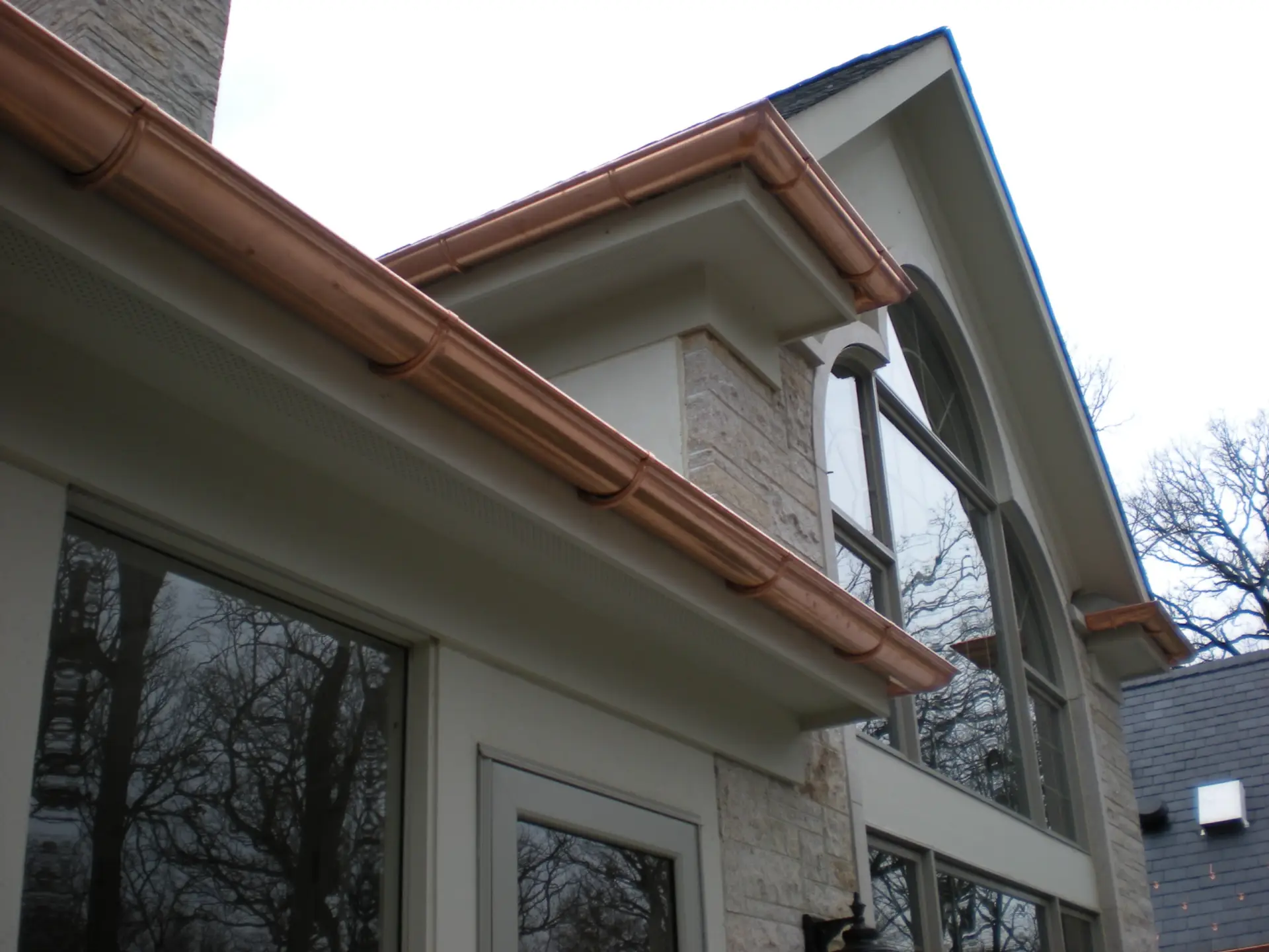 Bubble skylights on brown roof