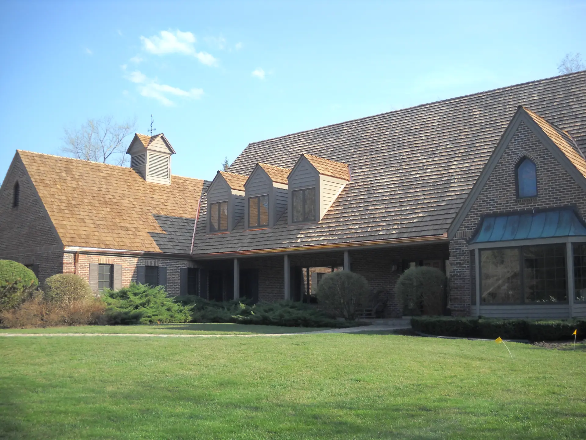 Bubble skylights on brown roof