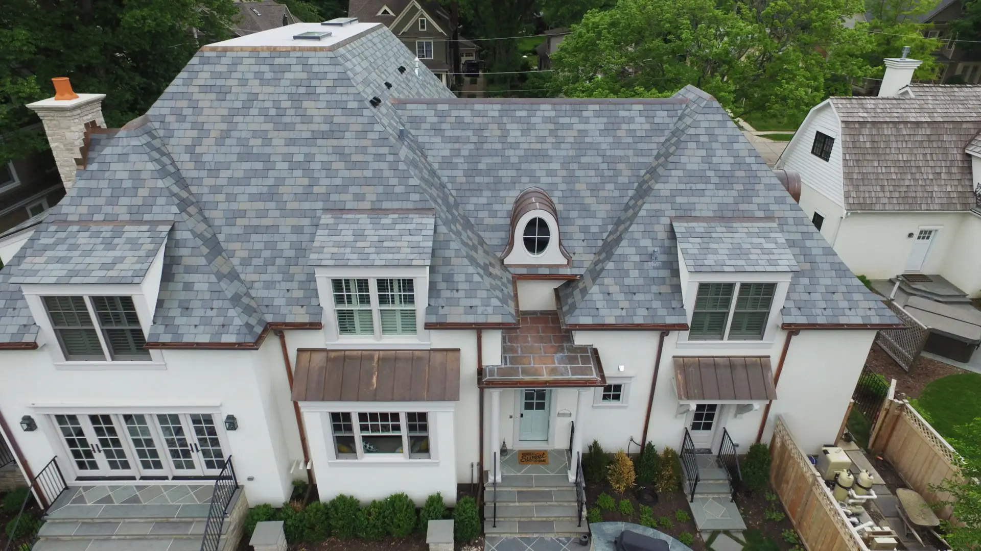 Bubble skylights on brown roof