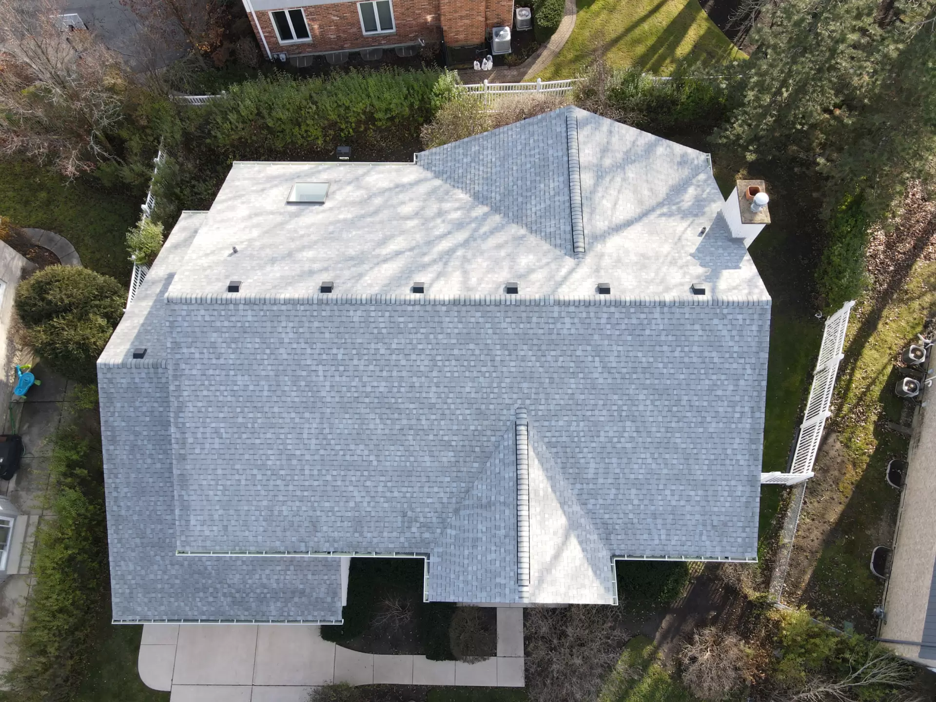 Bubble skylights on brown roof