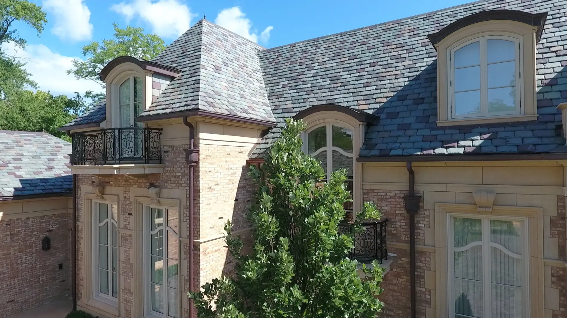 Bubble skylights on brown roof