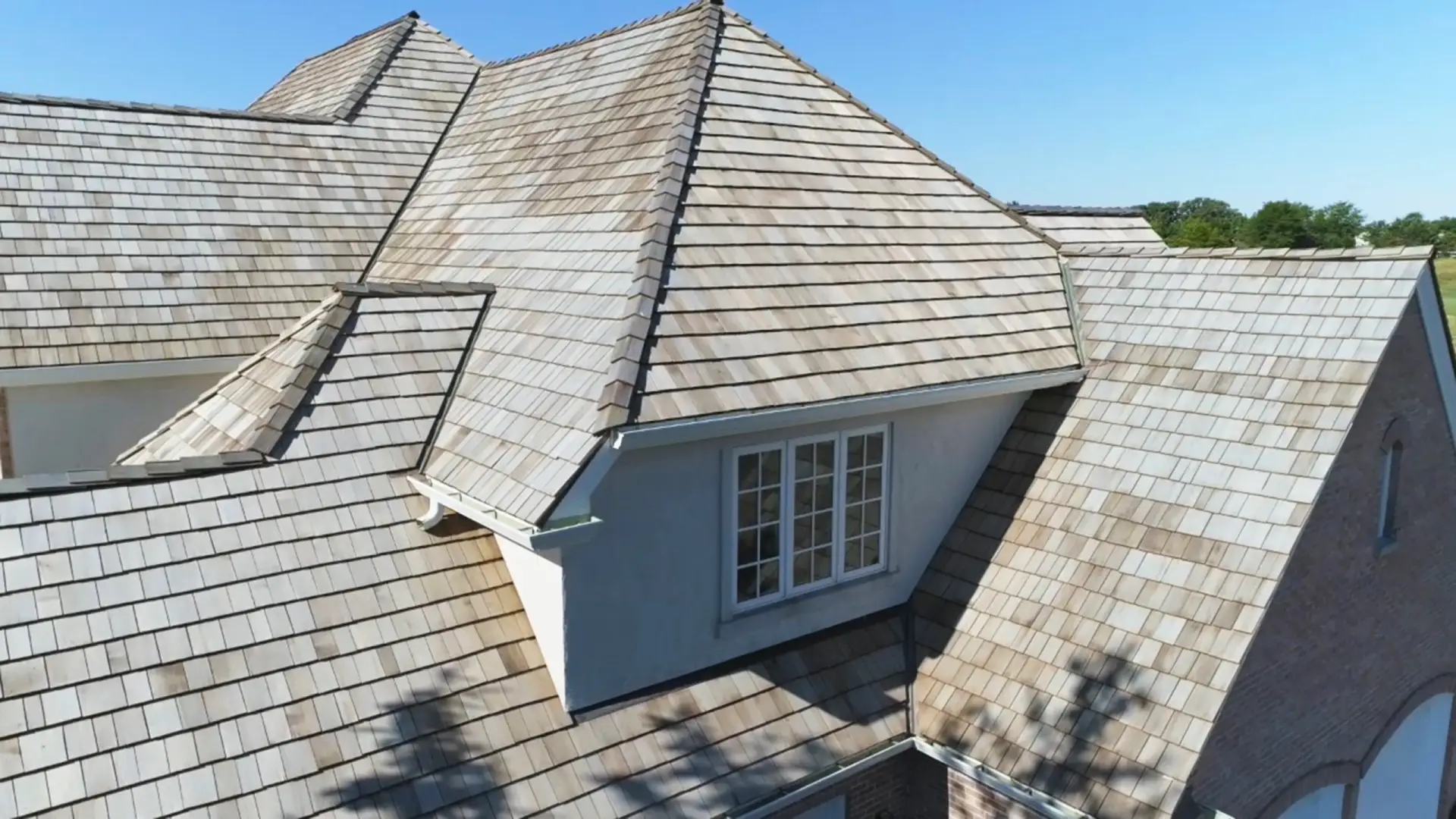 Bubble skylights on brown roof