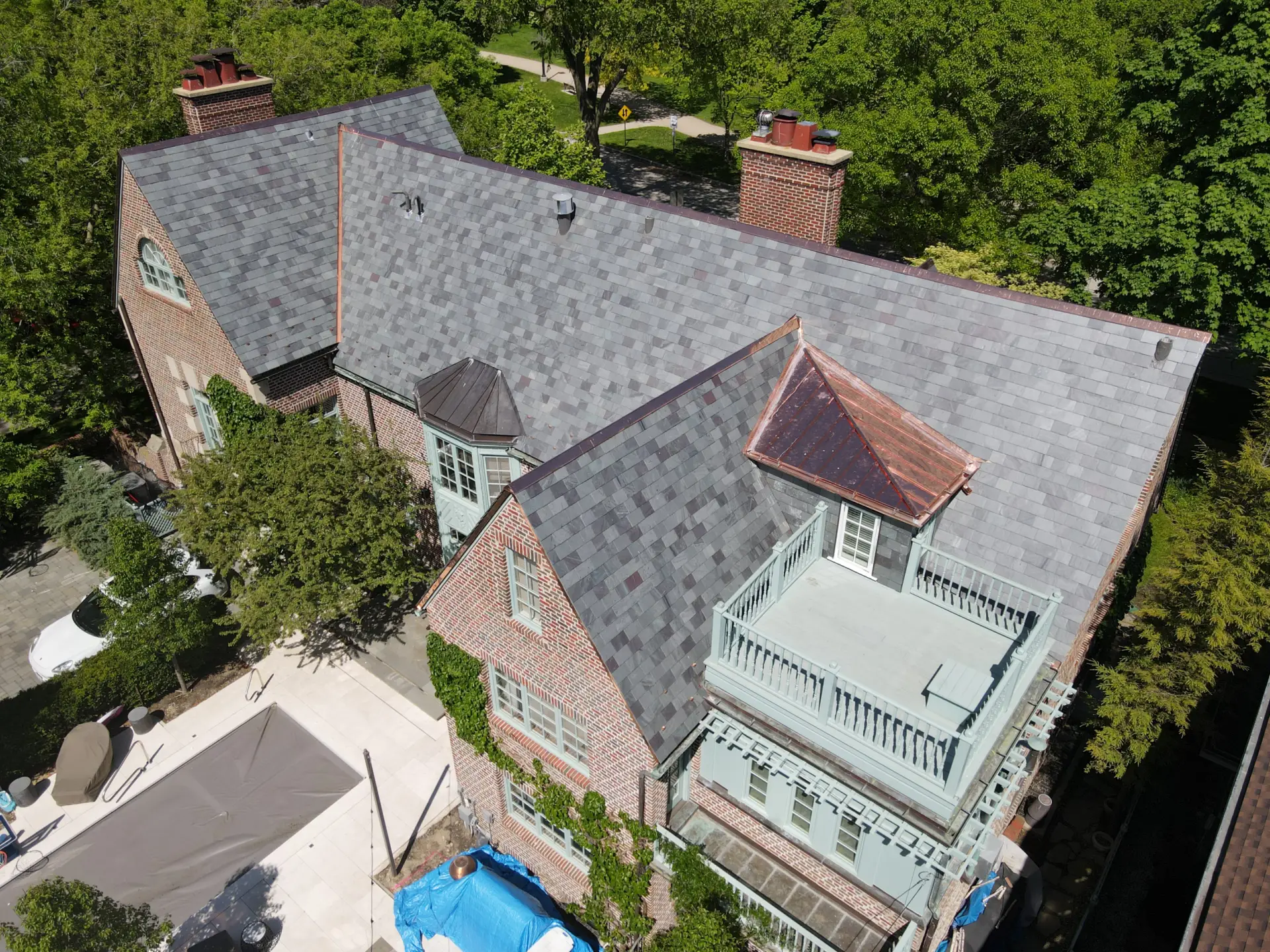 Bubble skylights on brown roof