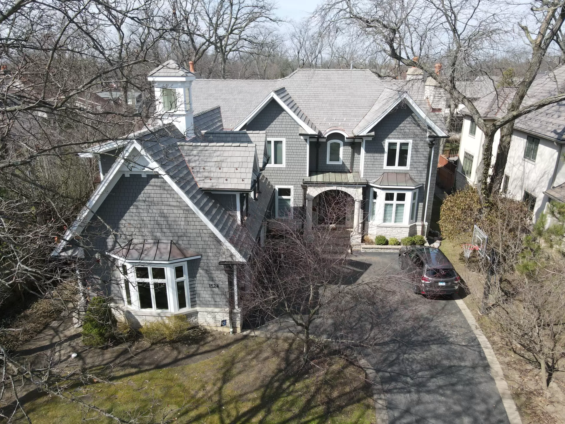 Large grid skylight over pool