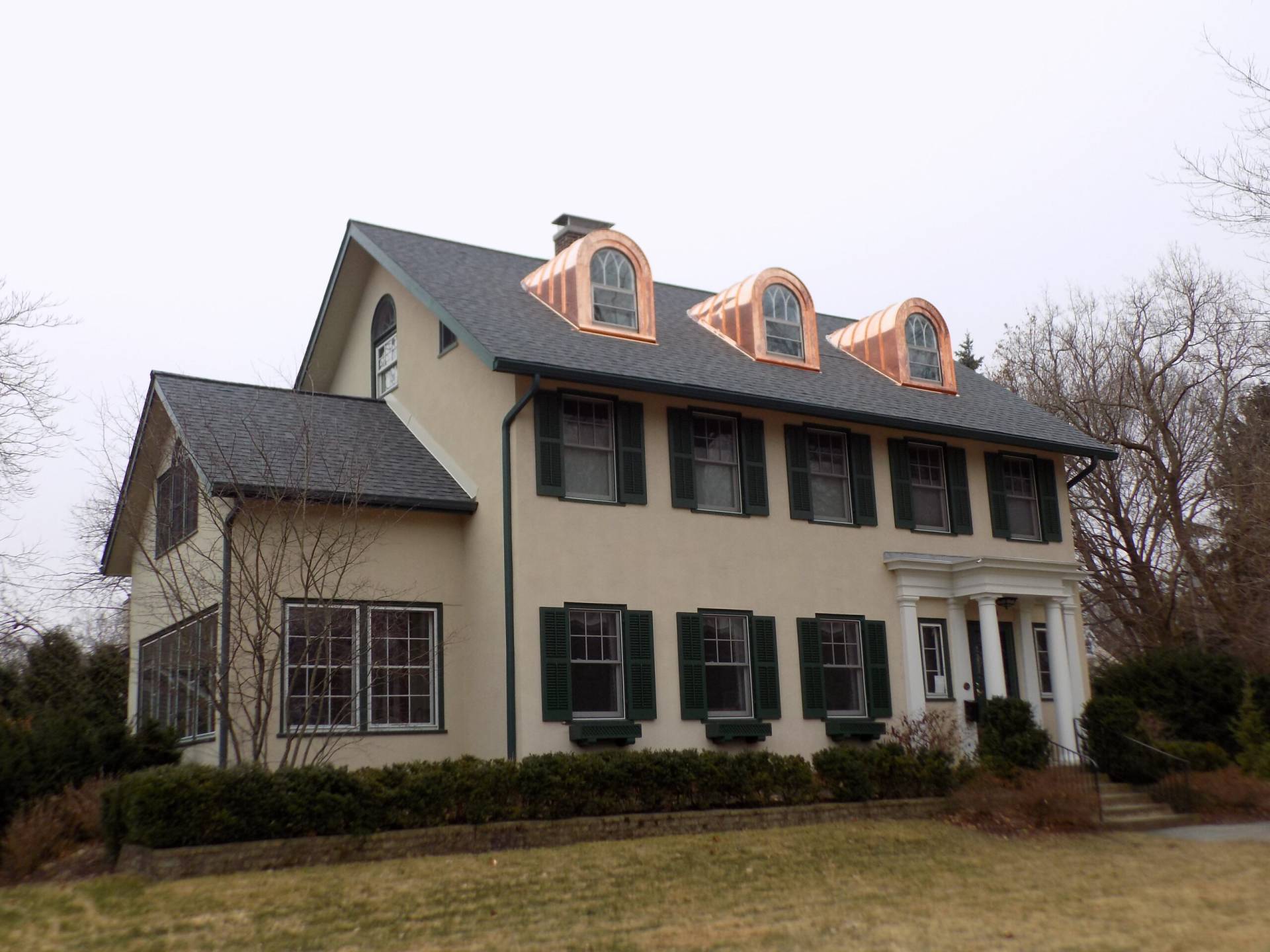 Bubble skylights on brown roof